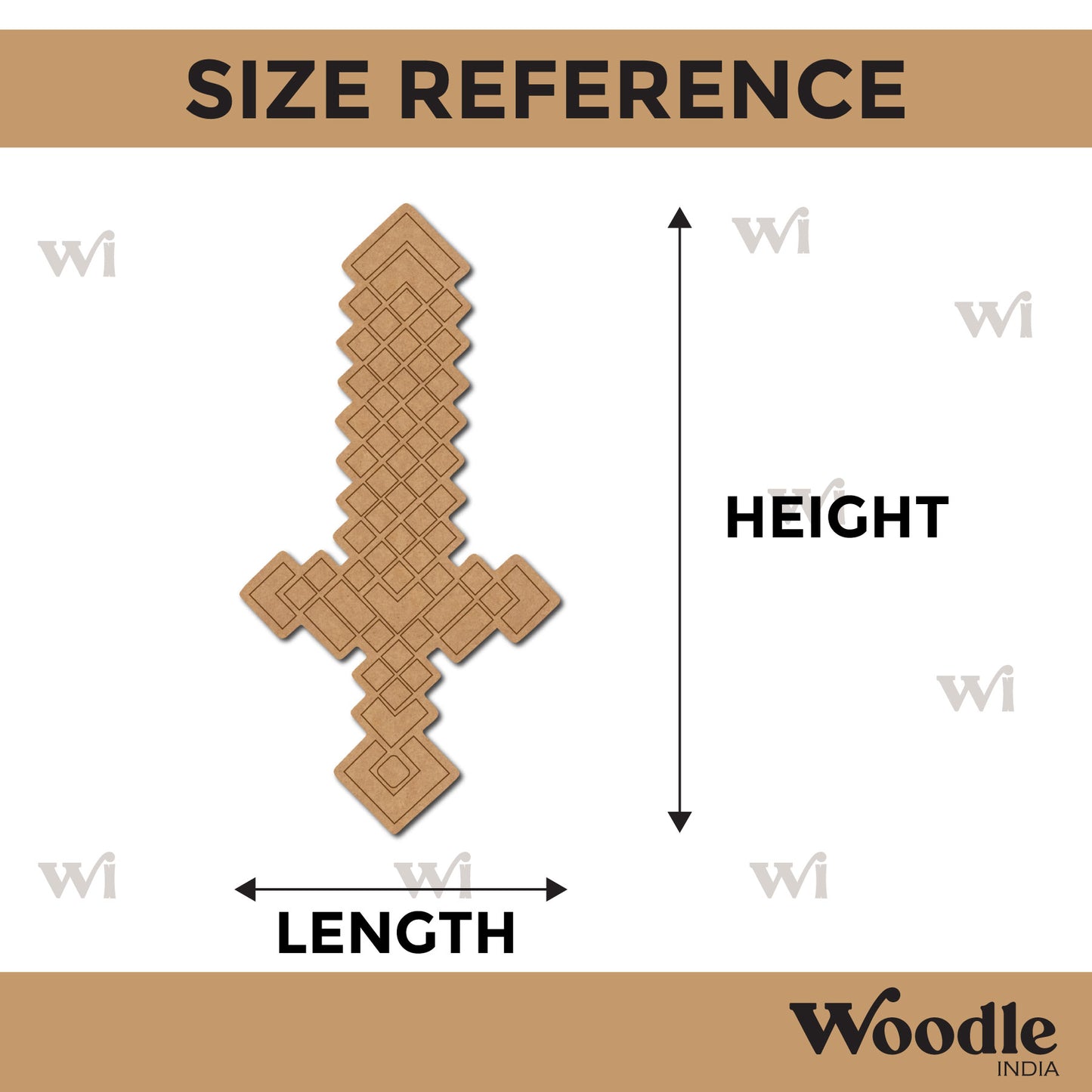 Minecraft Sword Pre Marked MDF Design 1