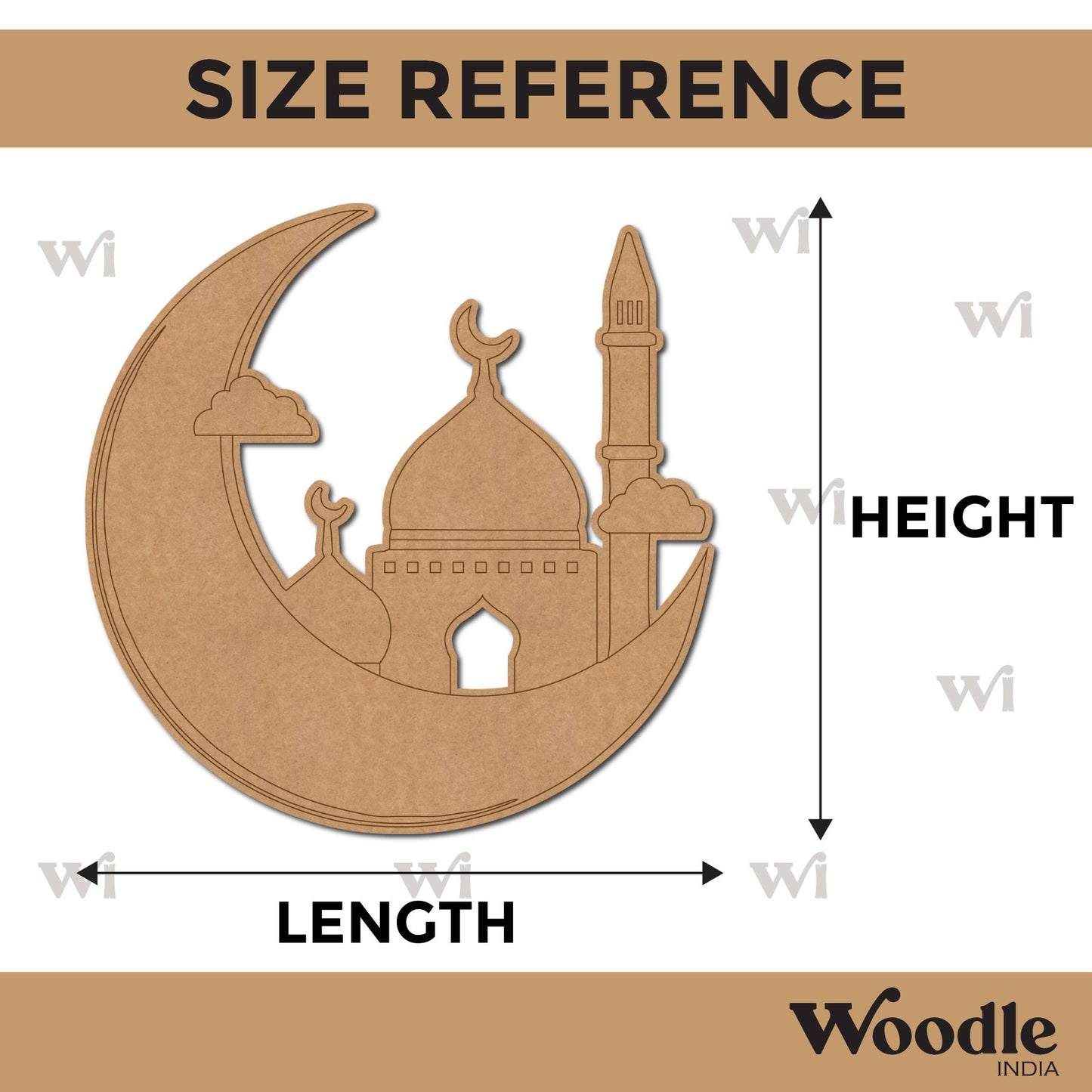 Moon Mosque Islamic Base Pre Marked MDF Design 2