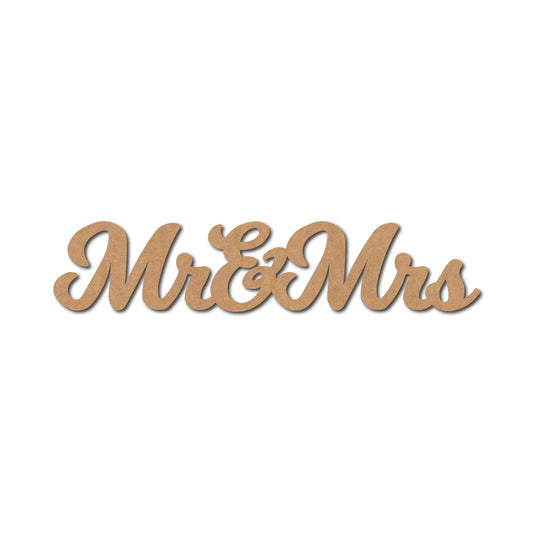Mr. & Mrs. Text Cutout MDF Design