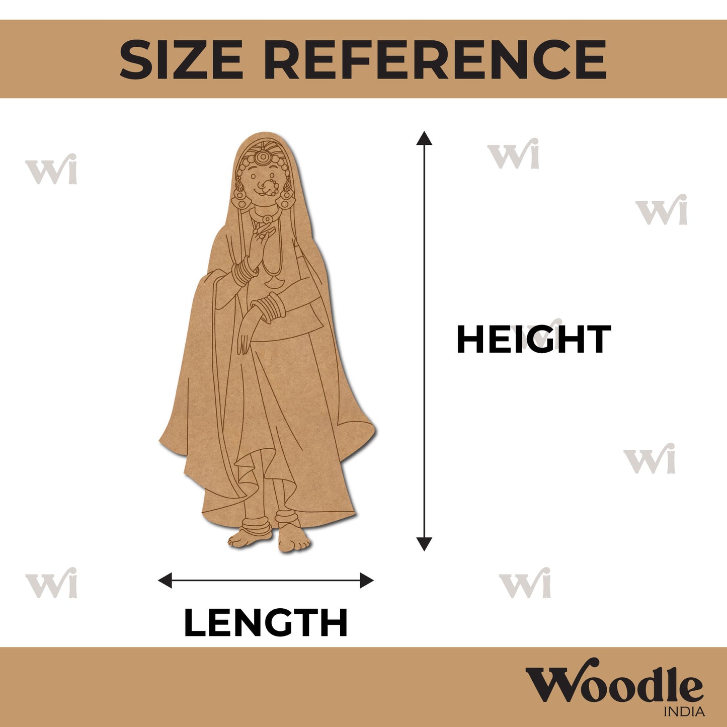 Mughal Woman Pre Marked MDF Design 1
