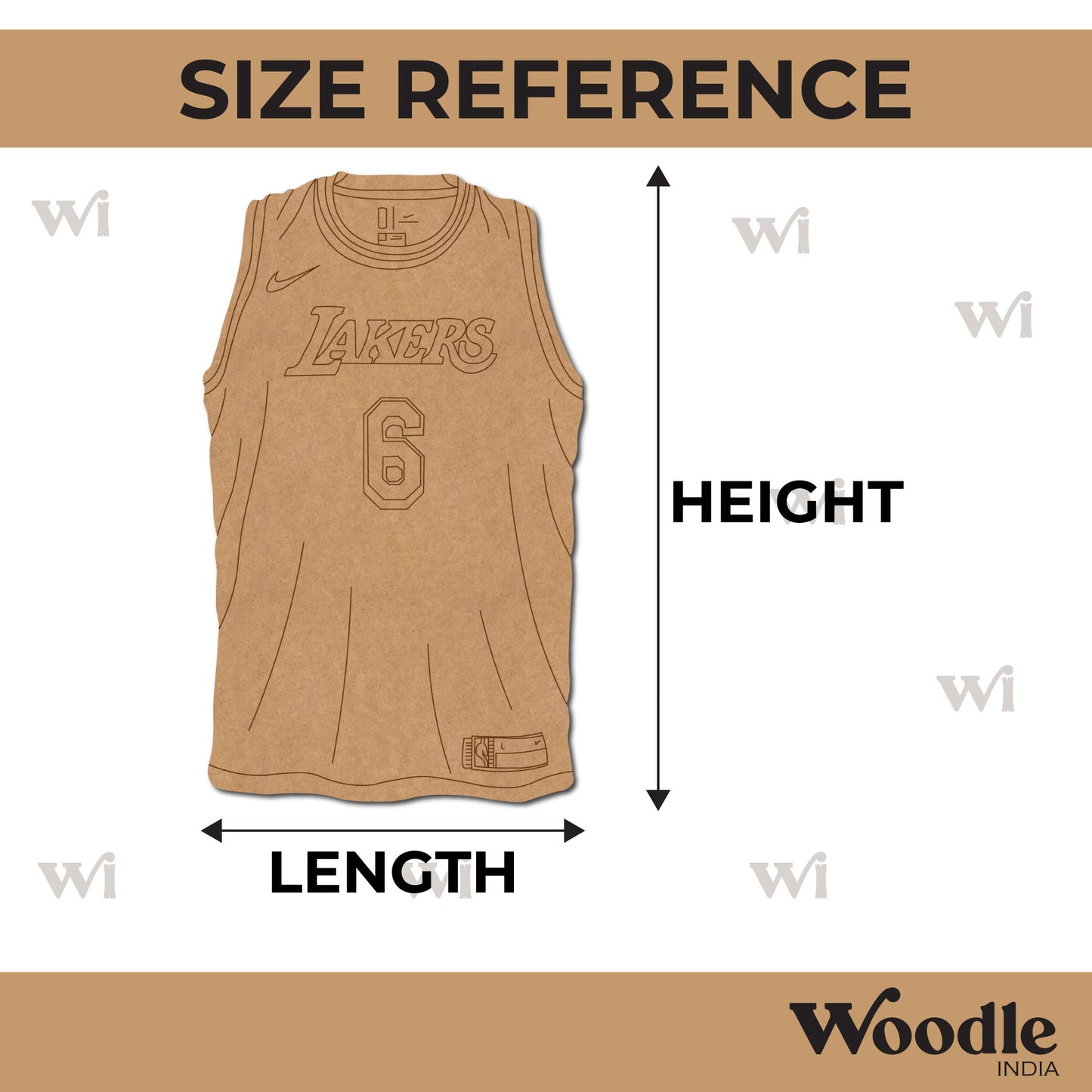 NBA Lakers Jersey Basketball Pre Marked MDF Design 1