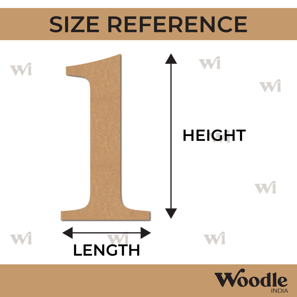 Number Cutout MDF Design Size
