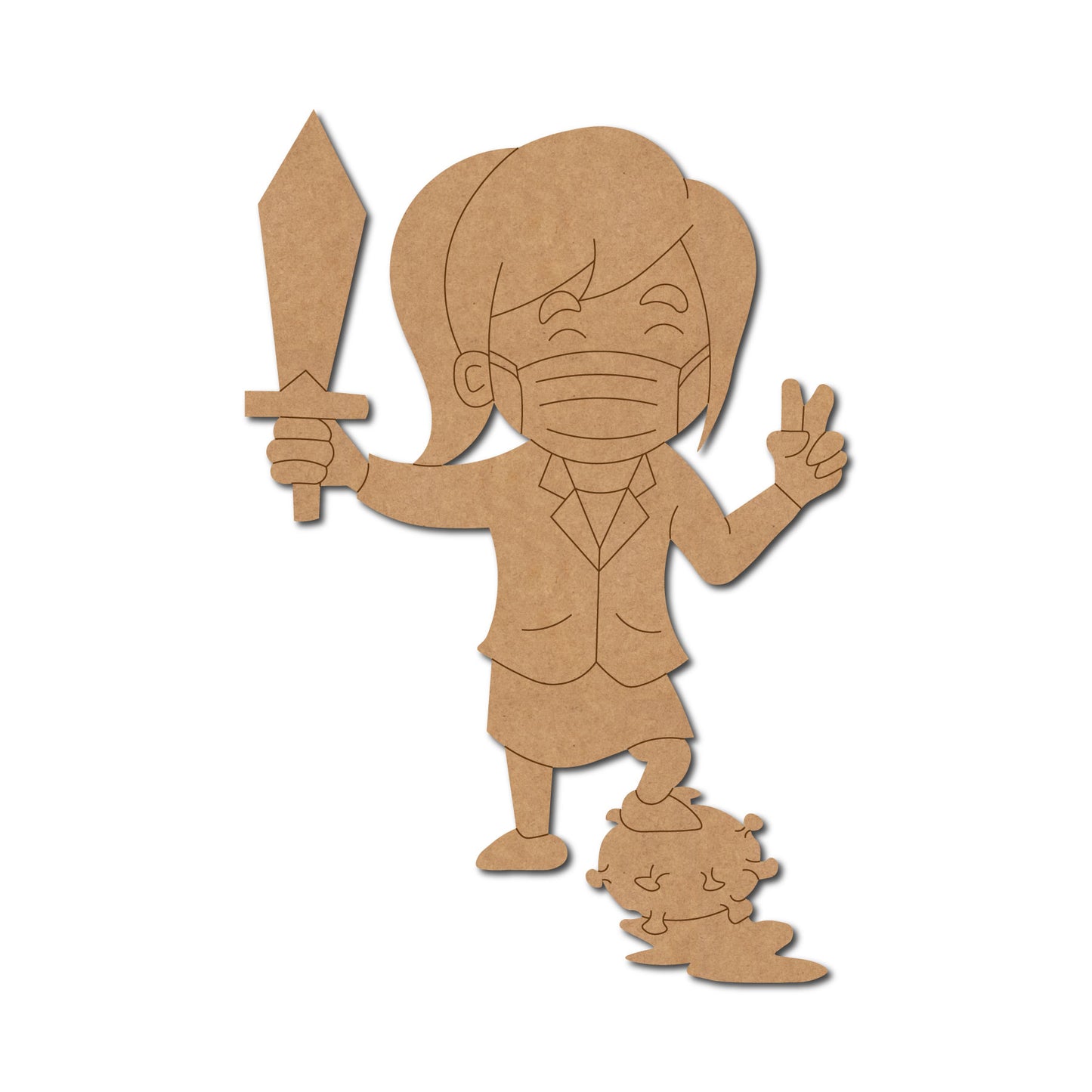 Nurse With Sword Pre Marked MDF Design 1