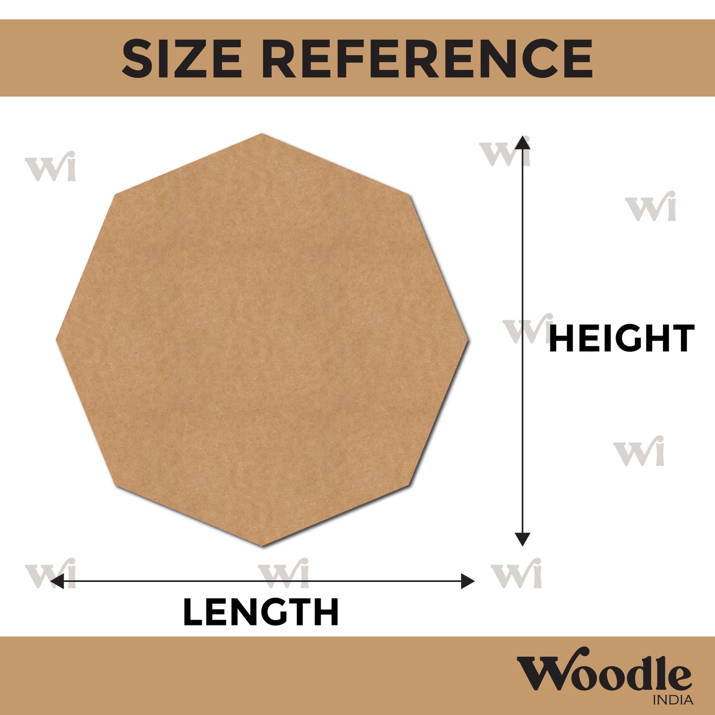 Octagon Base Cutout MDF Design Size