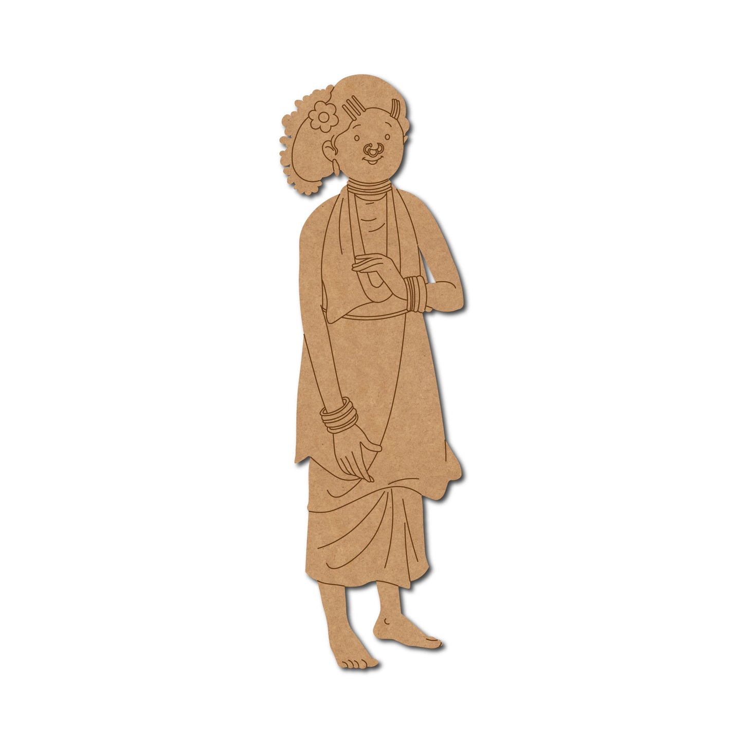 Odisha Tribal Woman Pre Marked MDF Design 1
