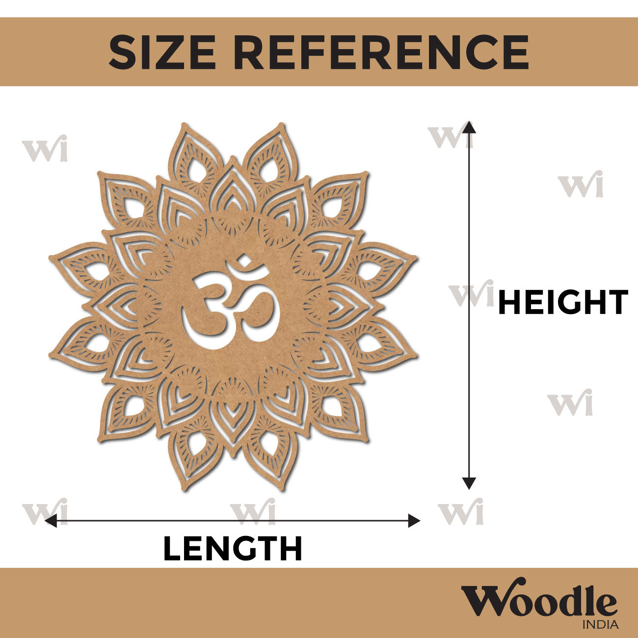 Om Mandala Base Cutout MDF Design 2