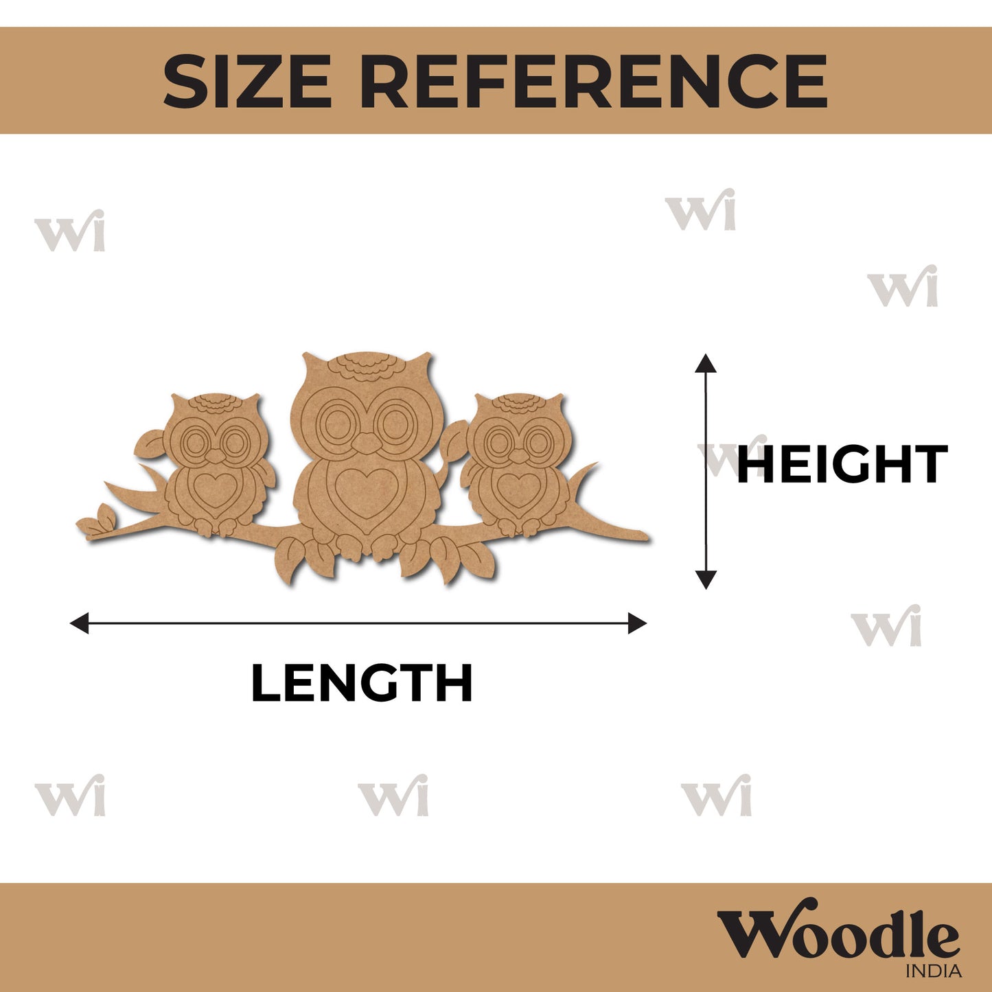 Owls On Branch Pre Marked MDF Design 1
