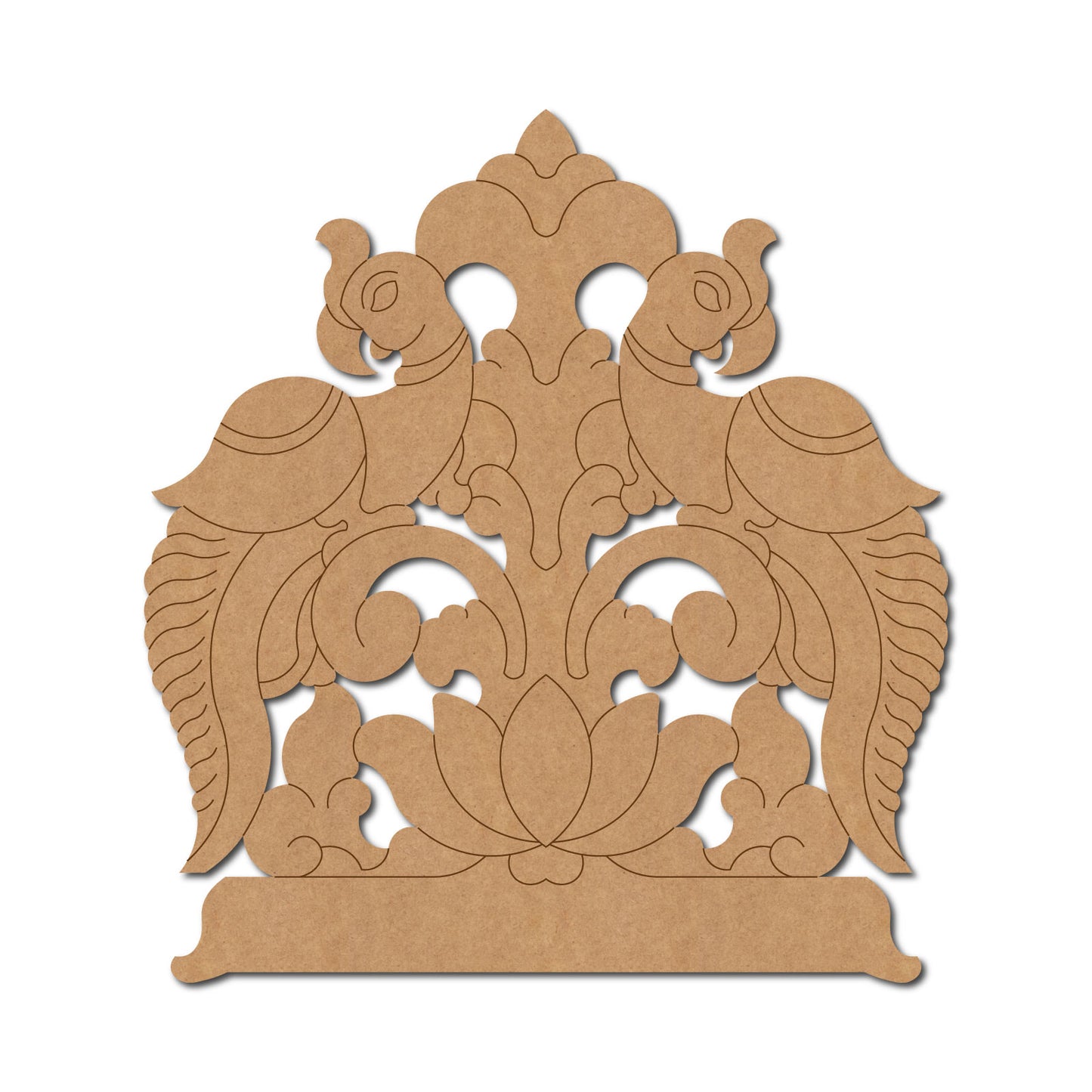 Parrots And Lotus Pre Marked MDF Design 1