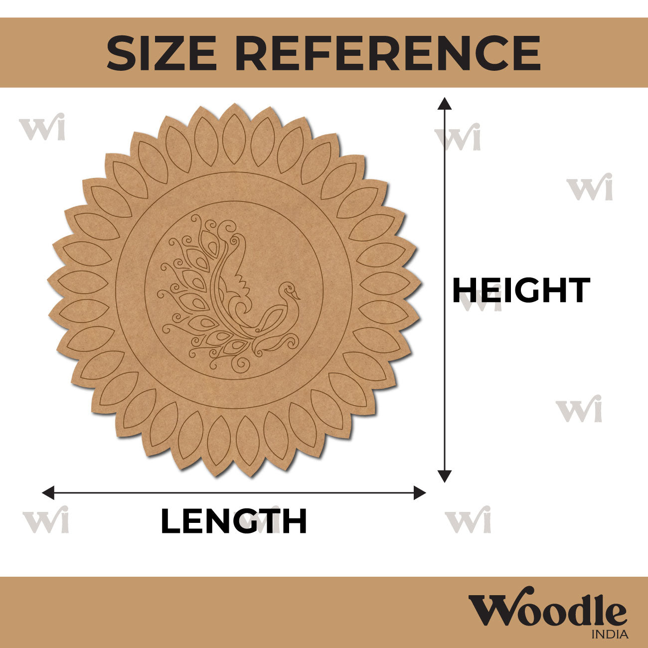 Peacock Pre Marked Base MDF Design 1