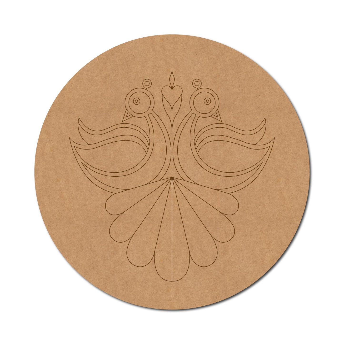 Peacock Pre Marked Round MDF Design 2