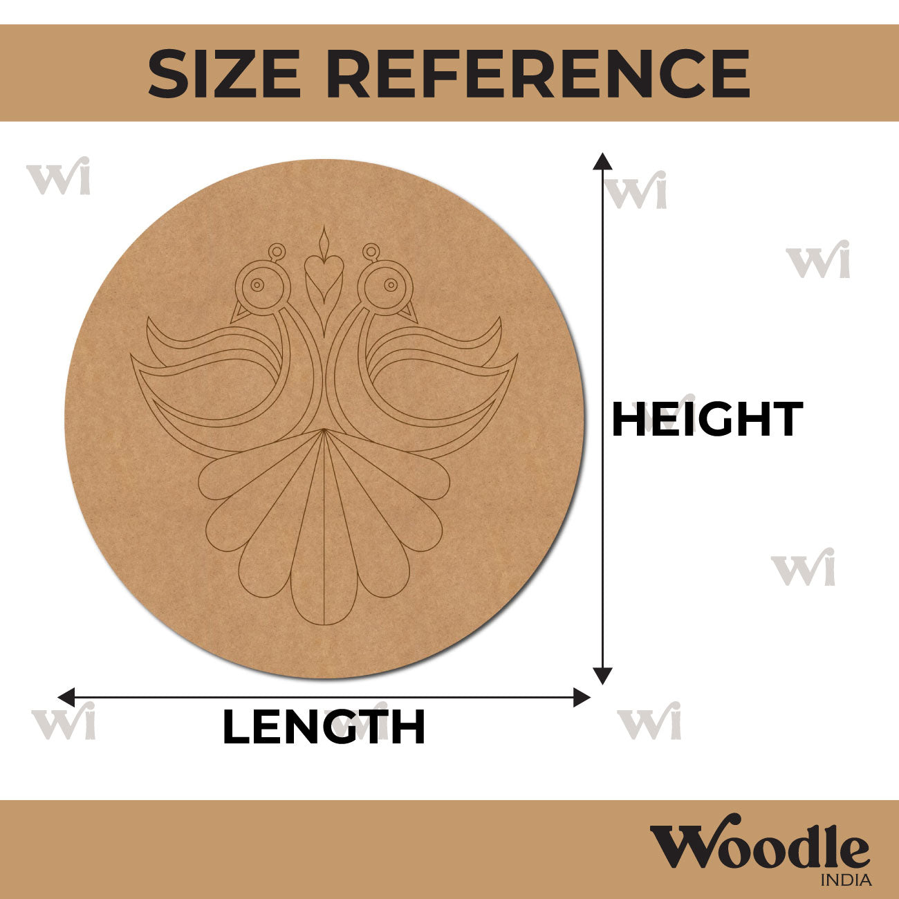 Peacock Pre Marked Round MDF Design 2