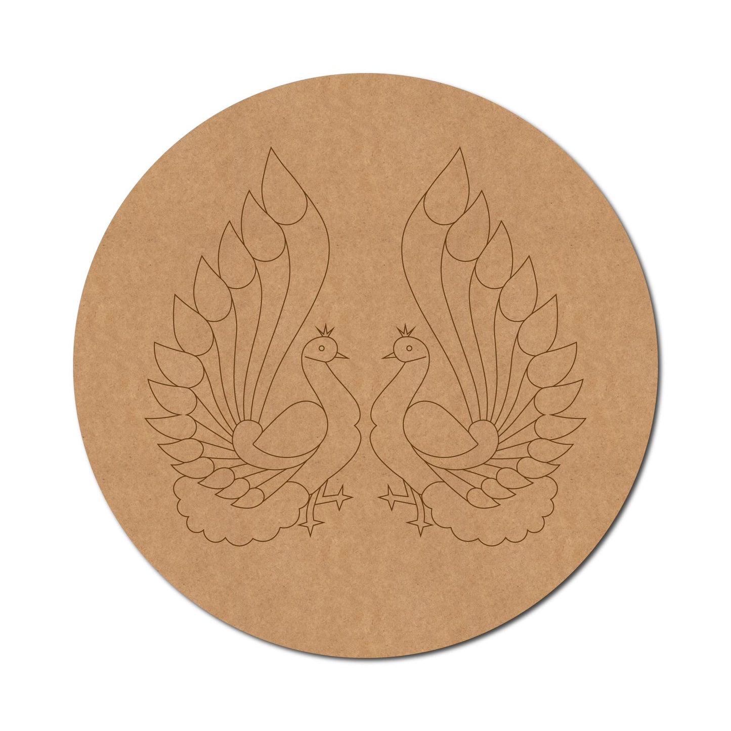 Peacock Pre Marked Round MDF Design 3
