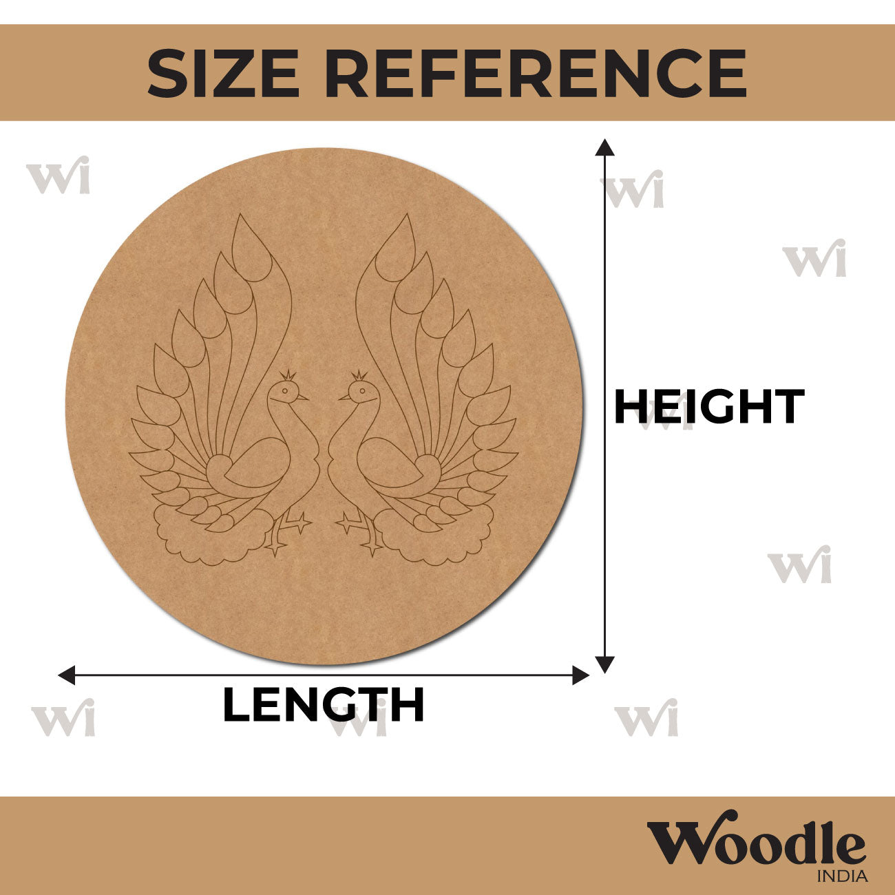 Peacock Pre Marked Round MDF Design 3