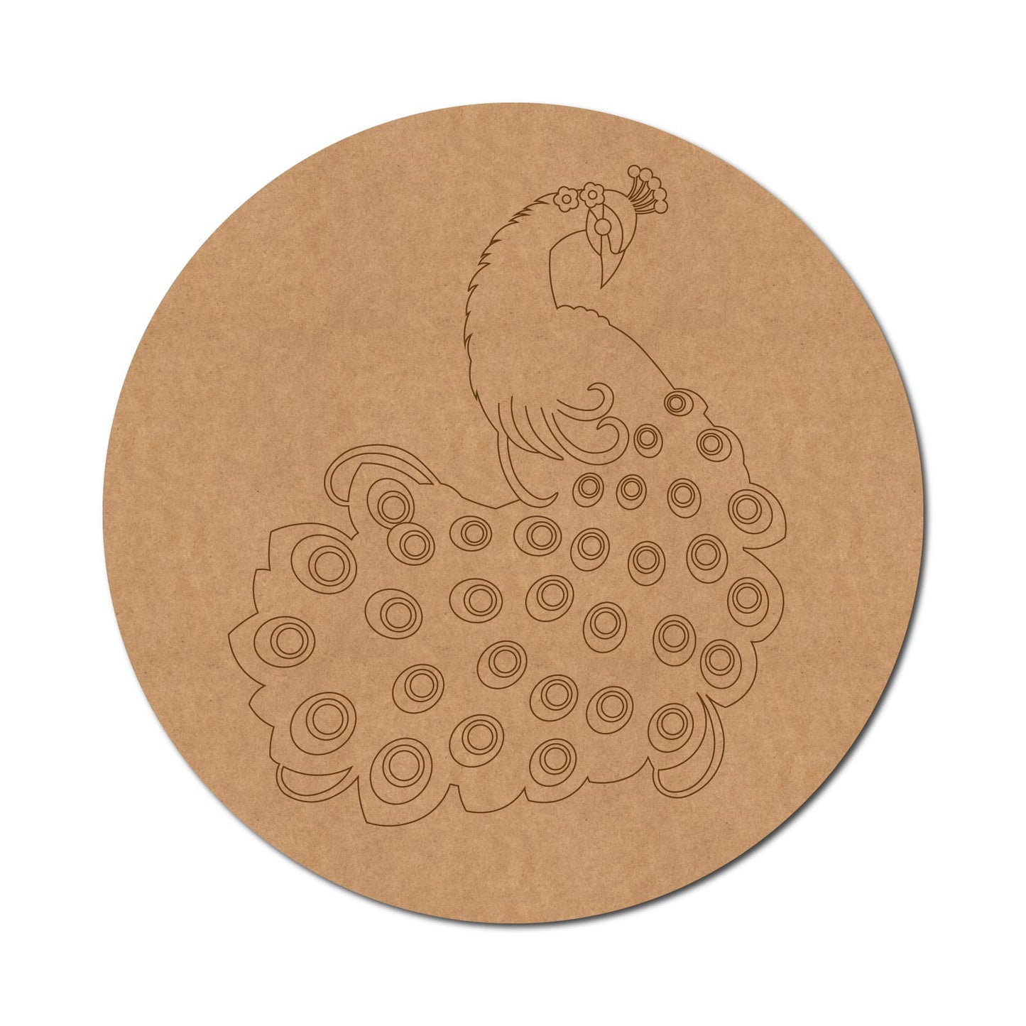 Peacock Pre Marked Round MDF Design 7