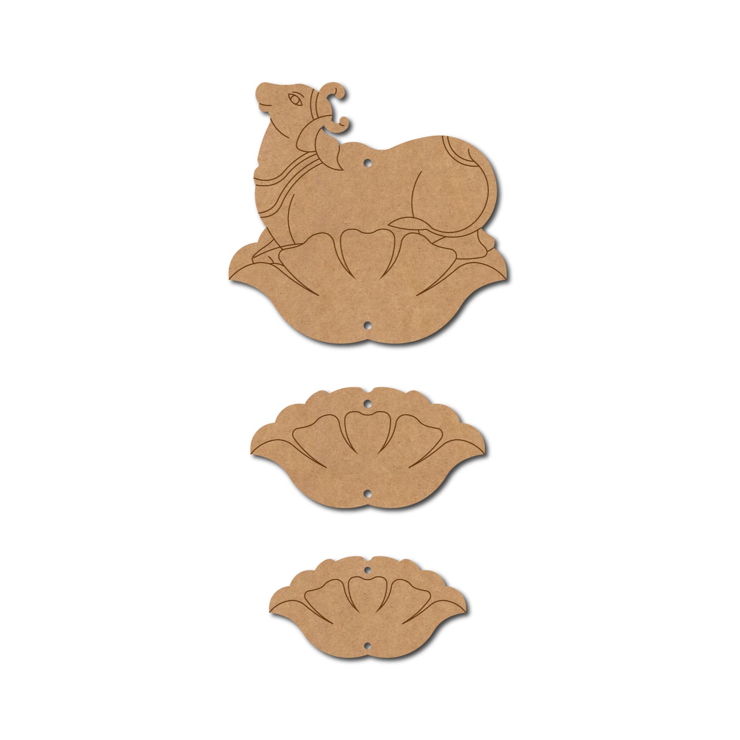 Pichwai Cow And Lotus Pre Marked MDF Design 19