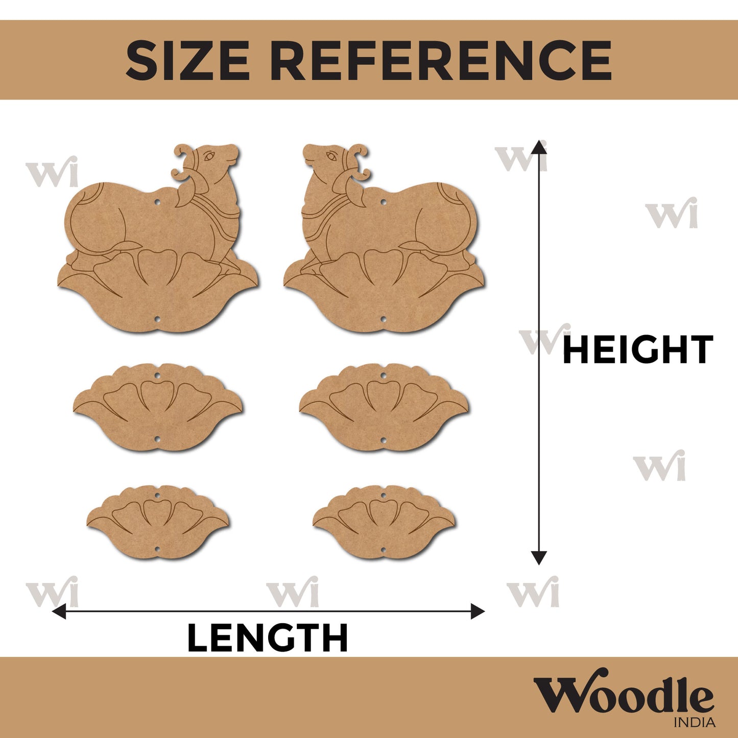 Pichwai Cow And Lotus Pre Marked MDF Design 19