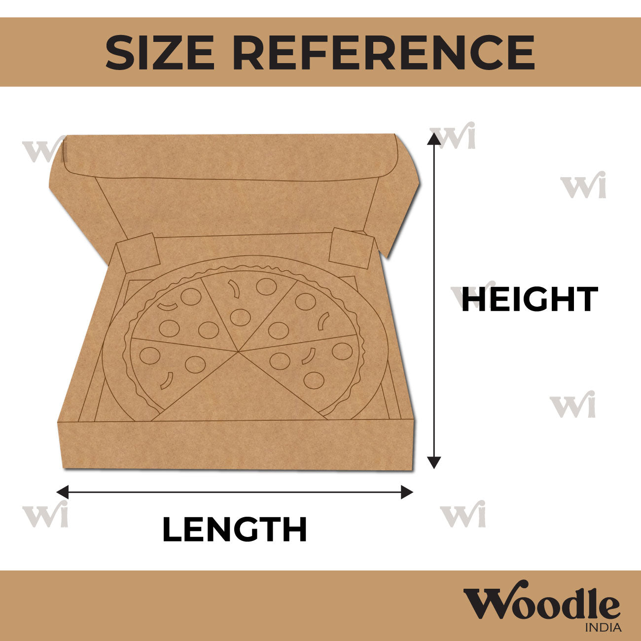 Pizza In A Box Pre Marked MDF Design 1