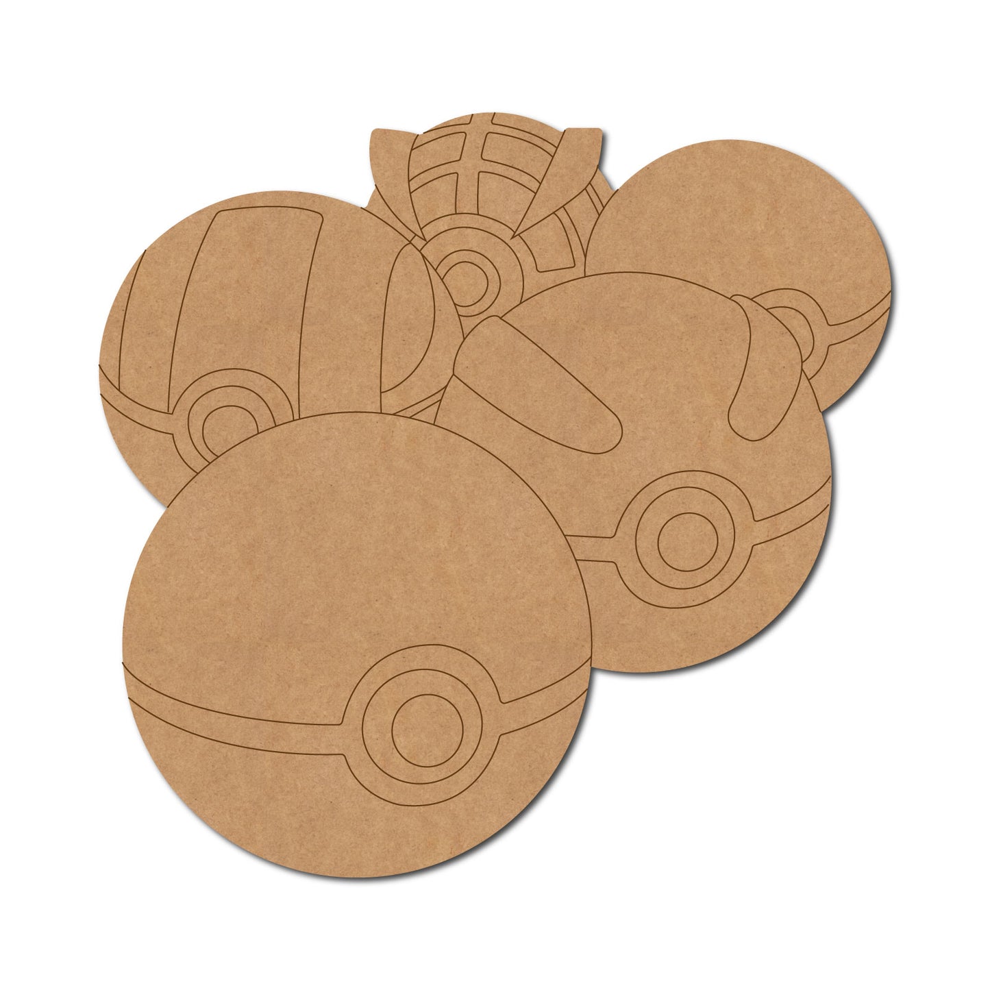 Poke Ball Pokemon Pre Marked MDF Design 2