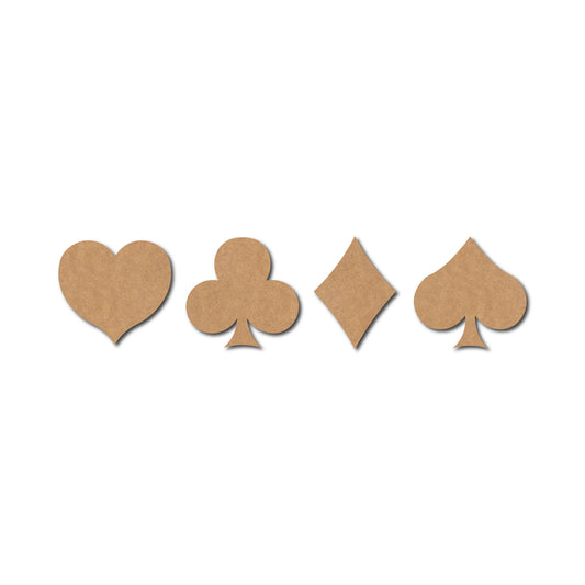 Poker Symbols Set Cutout MDF Design 1