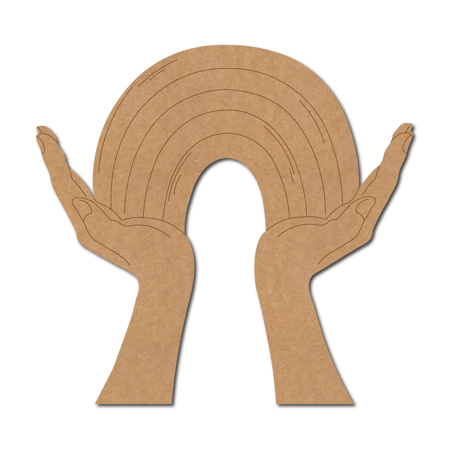 Rainbow Hands Pre Marked MDF Design 1