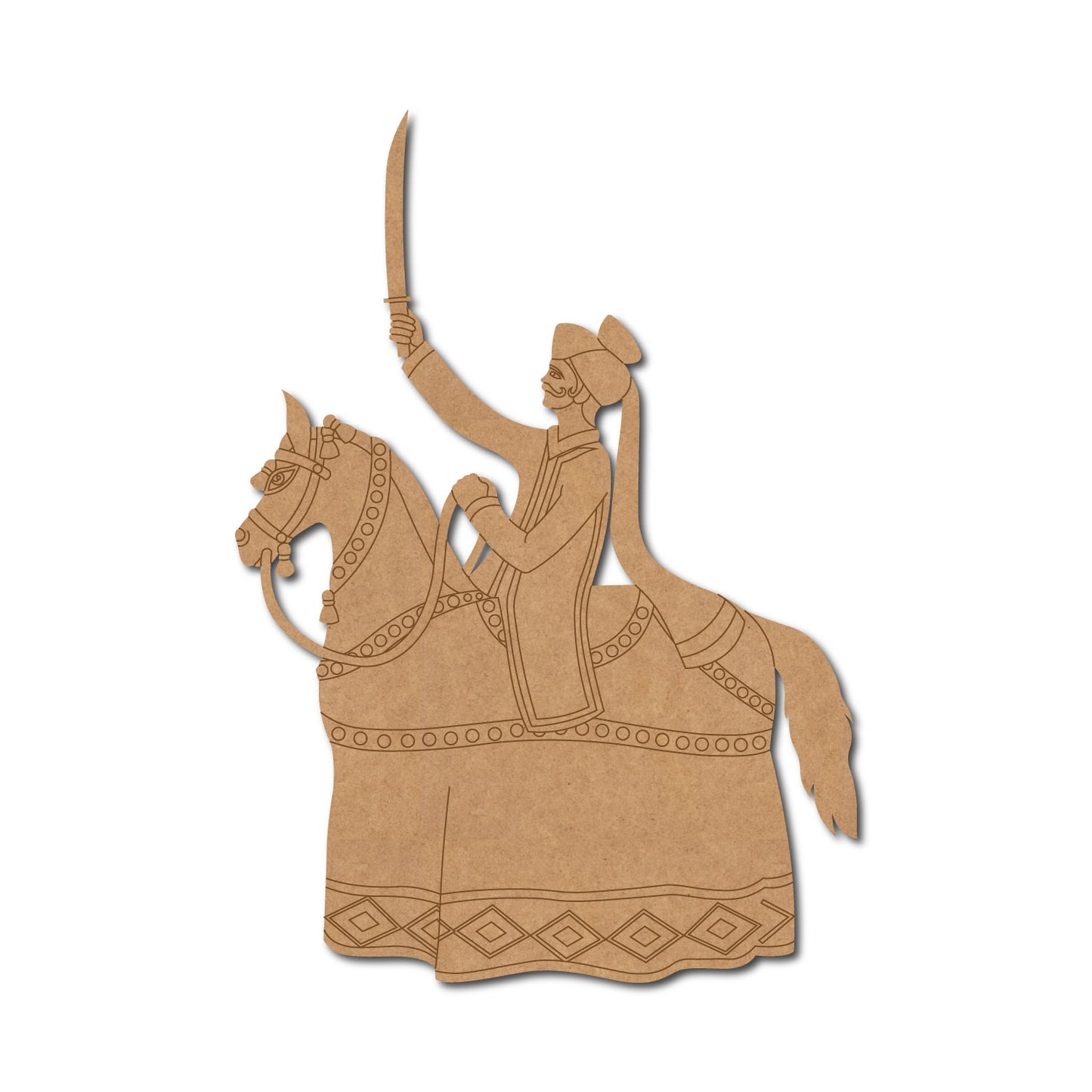 Rajasthani Kachhi Ghodi Dance Pre Marked MDF Design 1