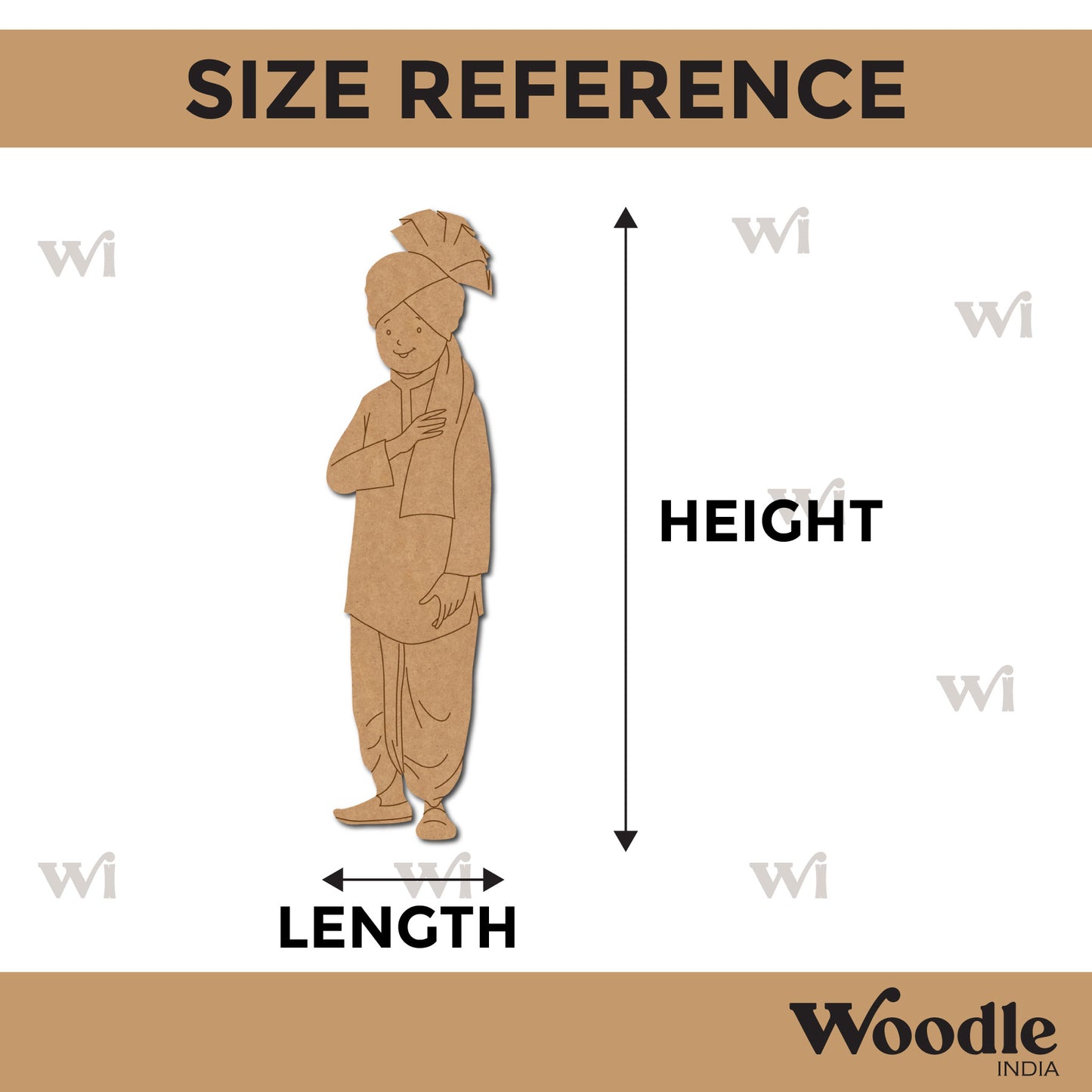 Rajasthani Man Pre Marked MDF Design 20