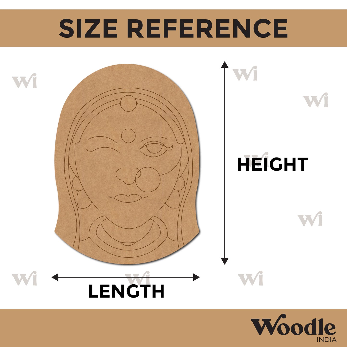 Rajasthani Woman Pre Marked MDF Design 10