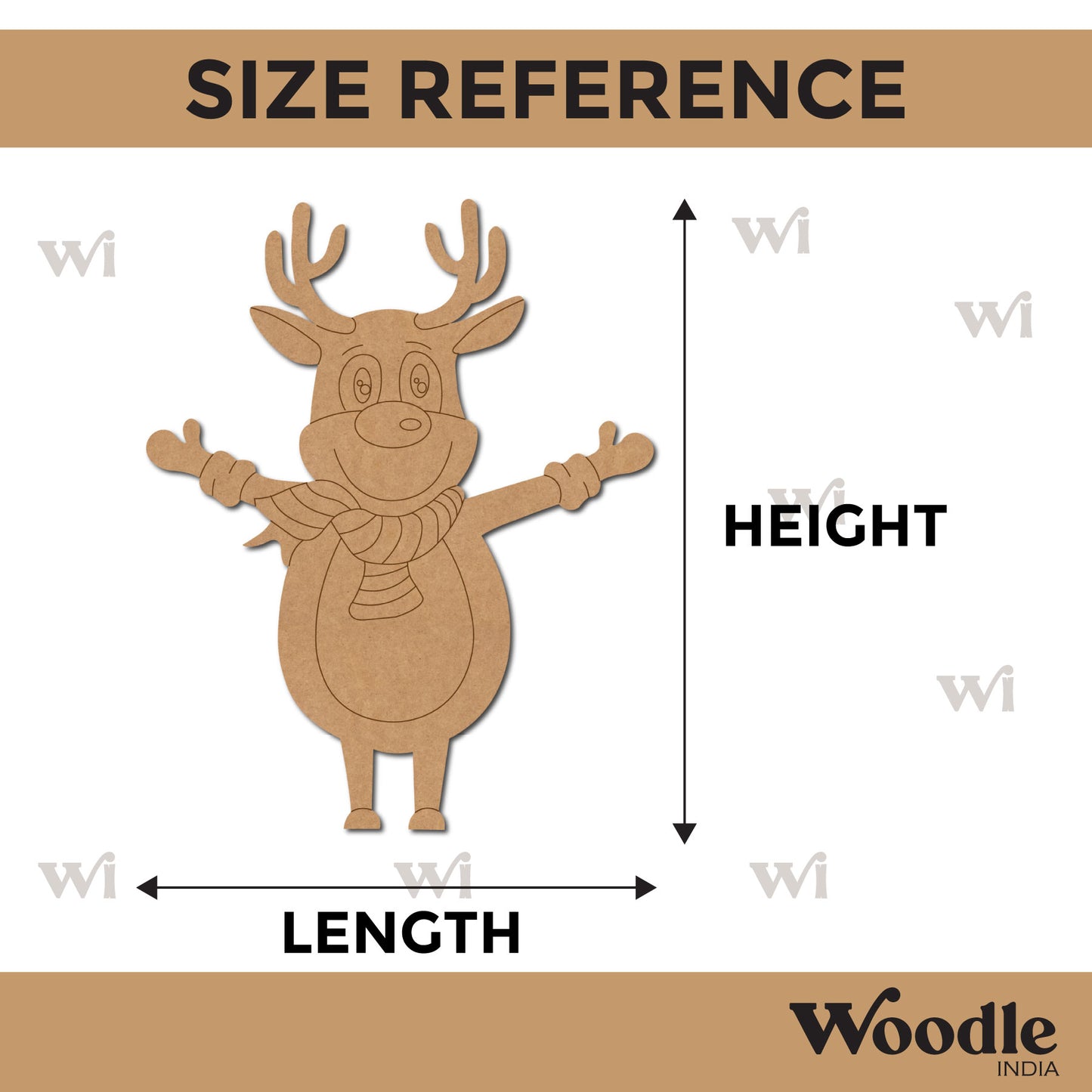 Reindeer Christmas Pre Marked MDF Design 3