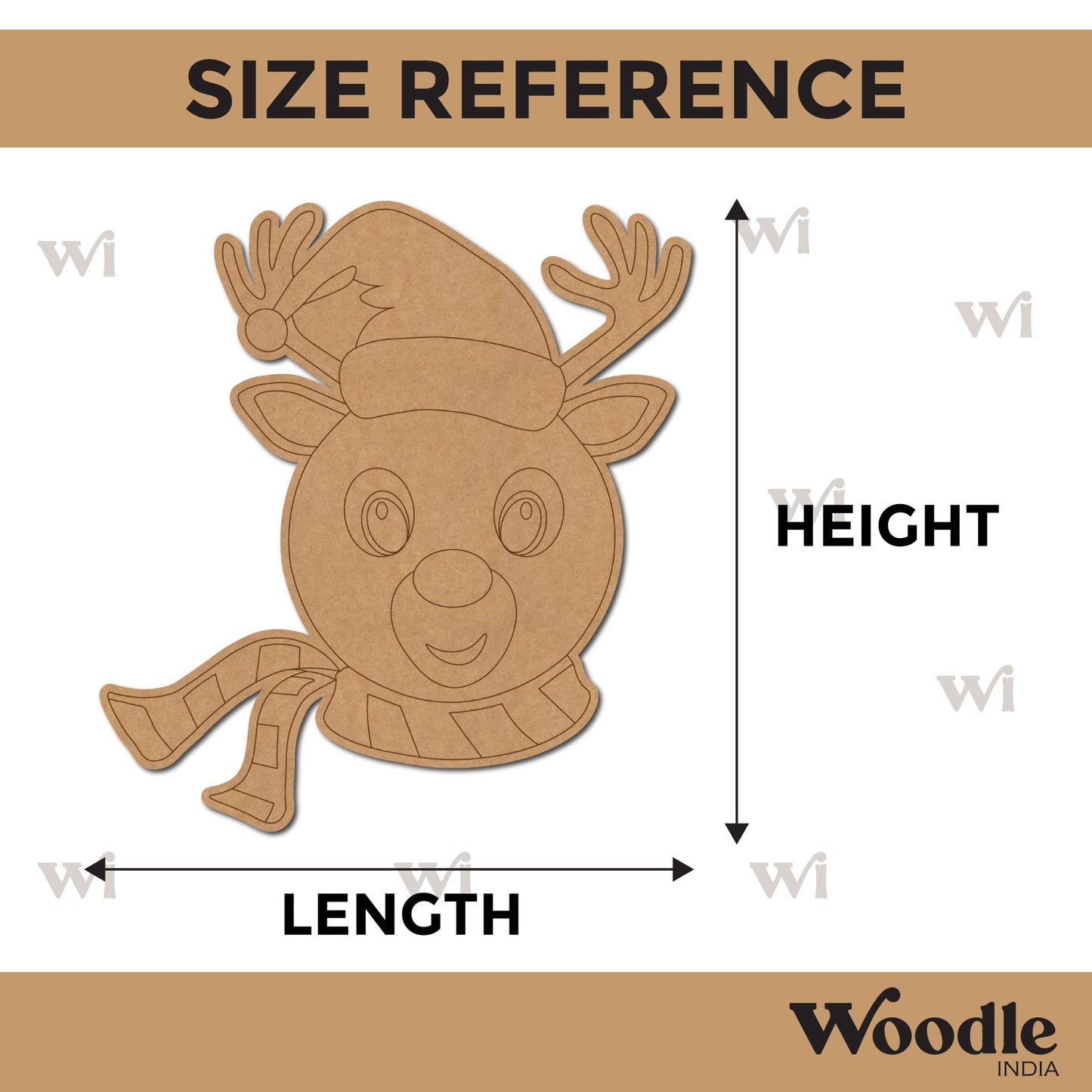Reindeer Christmas Pre Marked MDF Design 4