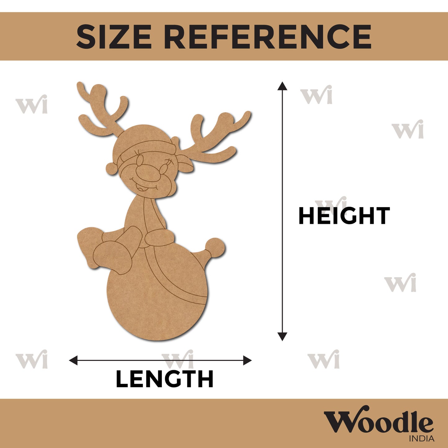 Reindeer Christmas Pre Marked MDF Design 6
