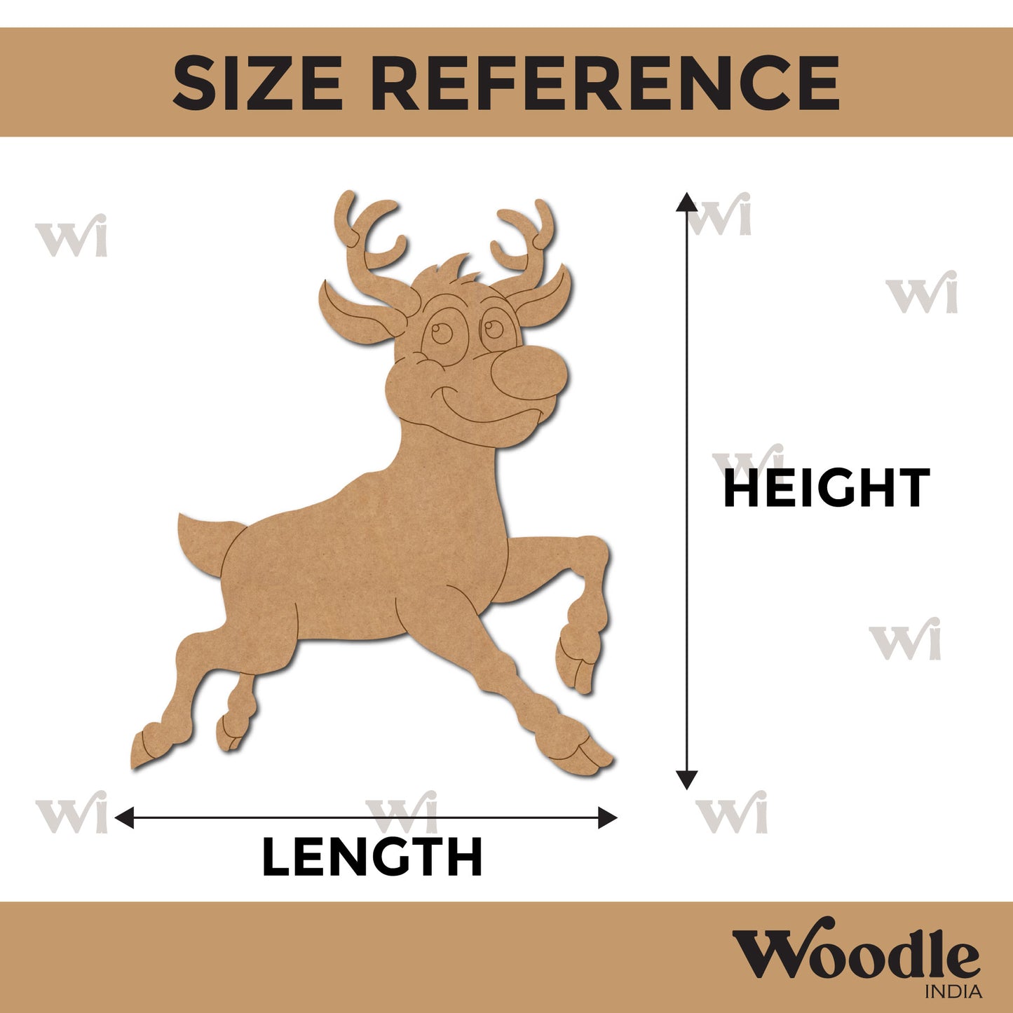 Reindeer Christmas Pre Marked MDF Design 8