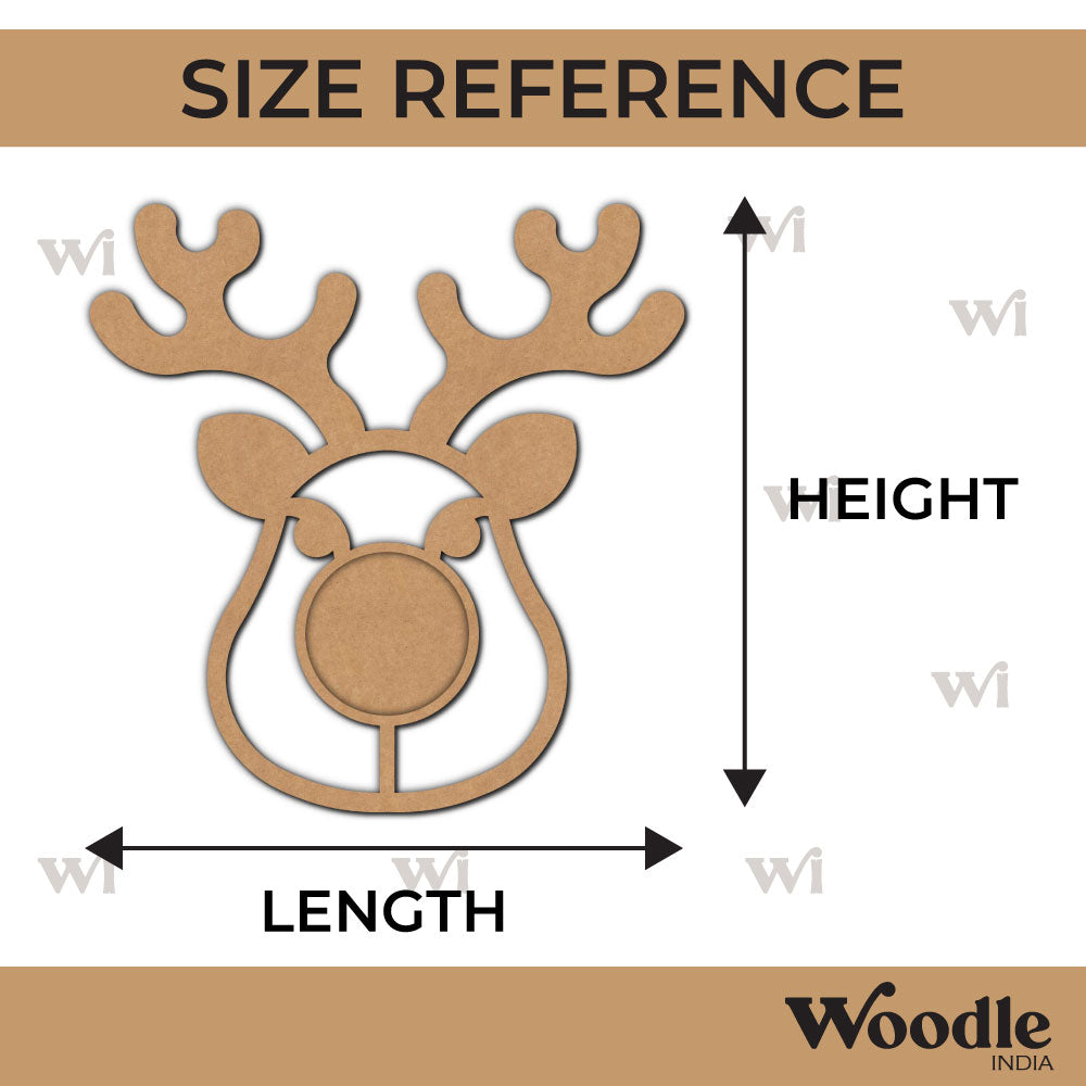 Reindeer Diya Tealight Holder MDF Design 1
