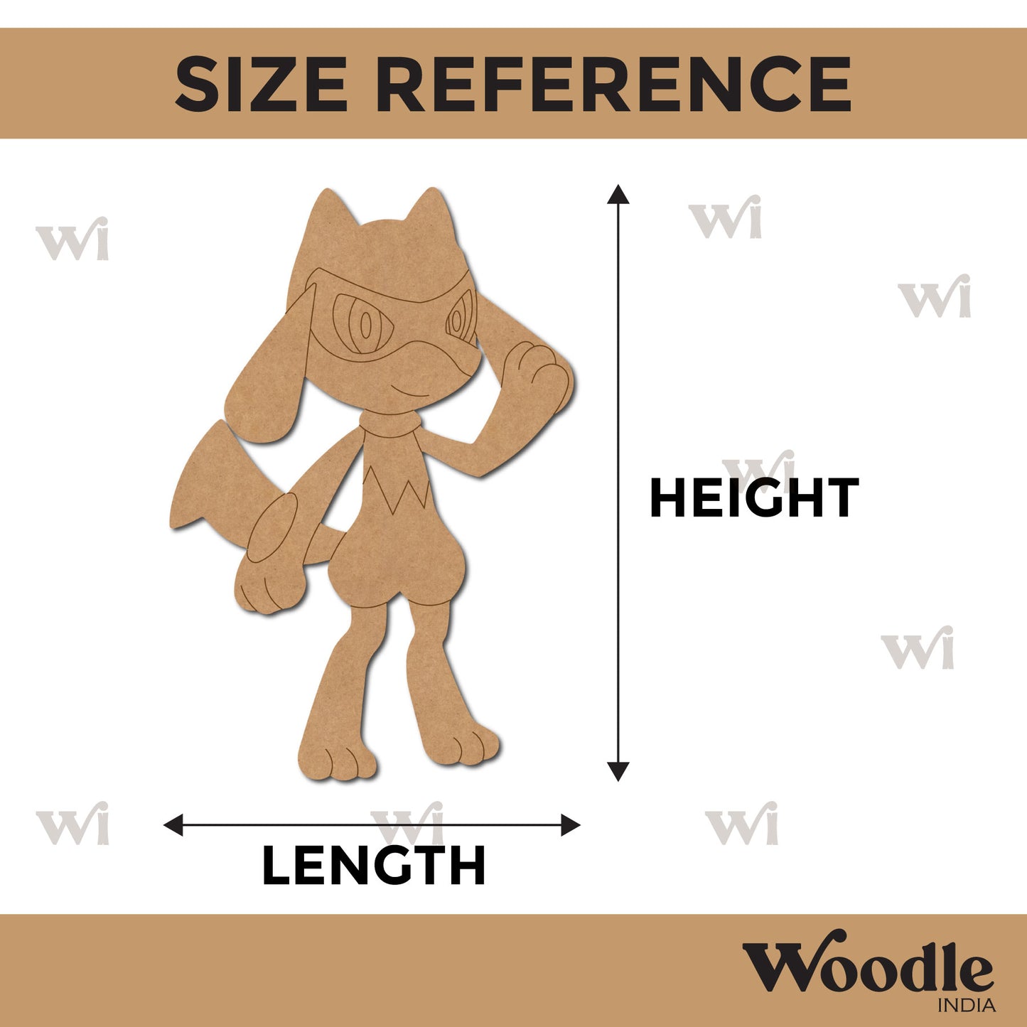 Riolu Pokemon Pre Marked MDF Design 1