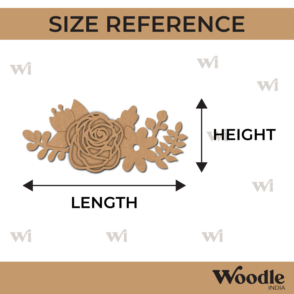 Rose Flower 3D Base MDF Design 1