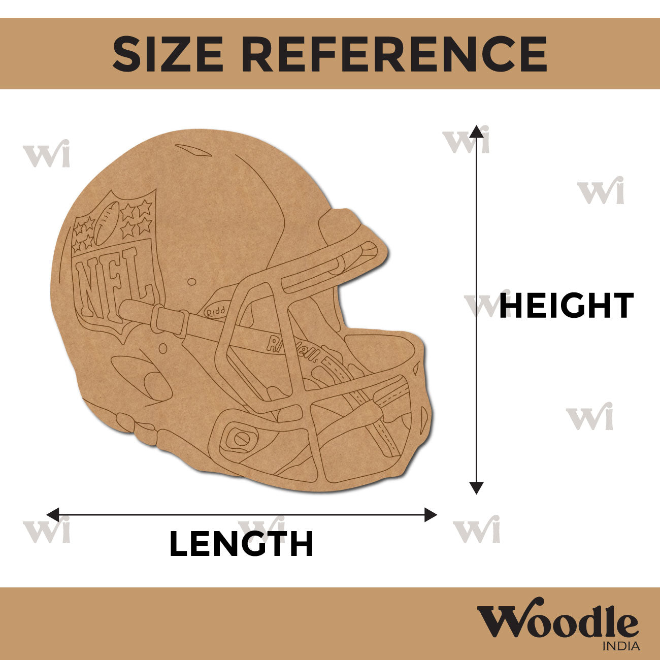 Rugby Helmet Football Pre Marked MDF Design 2