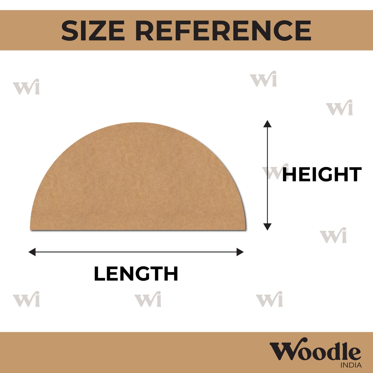 Semi Circle Base Cutout MDF Design