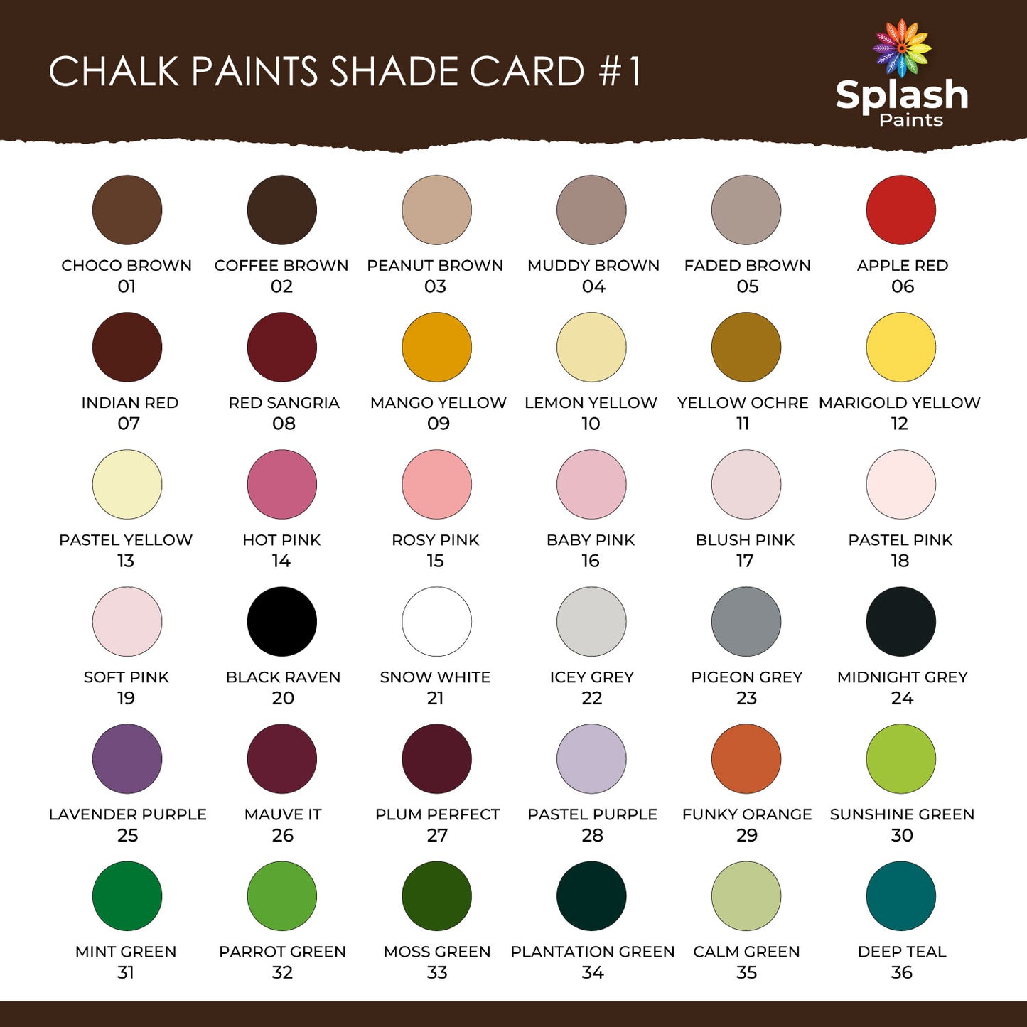 Chalk Paint Shade Card Woodle India