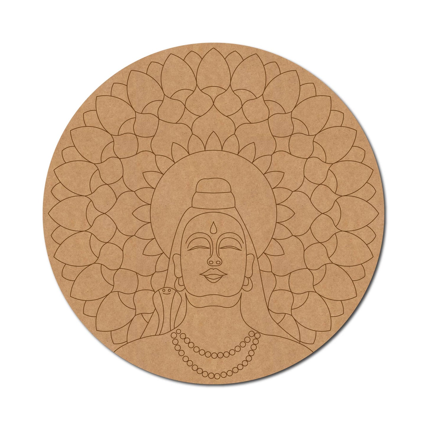 Shiv Ji Mandala Pre Marked Round MDF Design 1