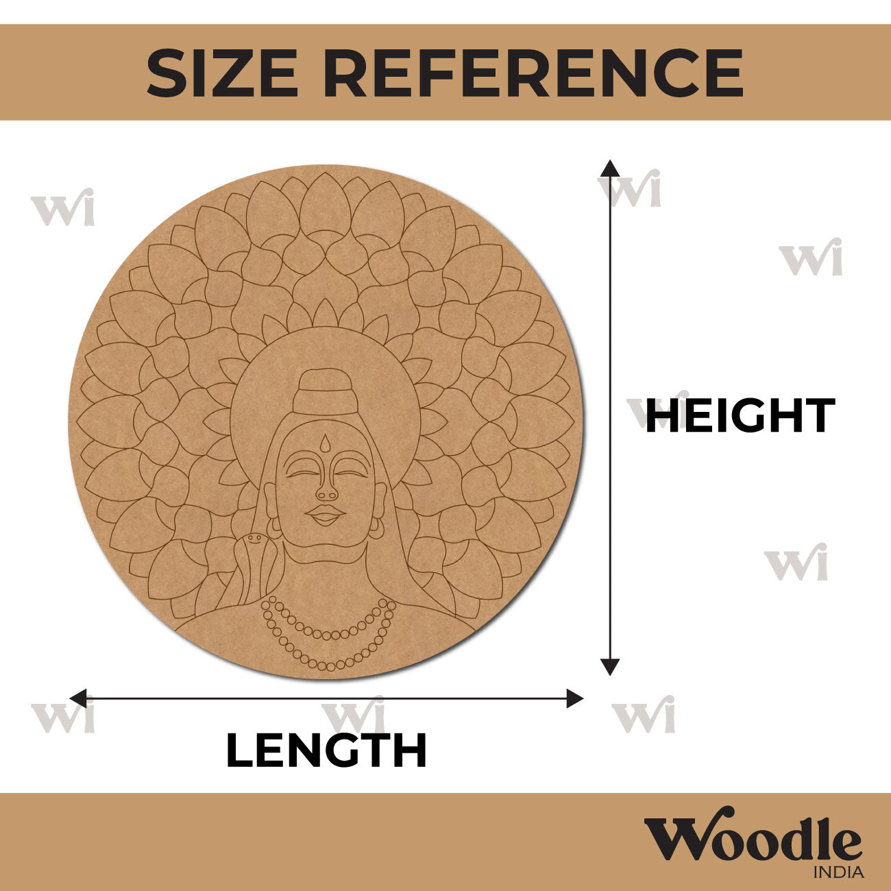 Shiv Ji Mandala Pre Marked Round MDF Design 1