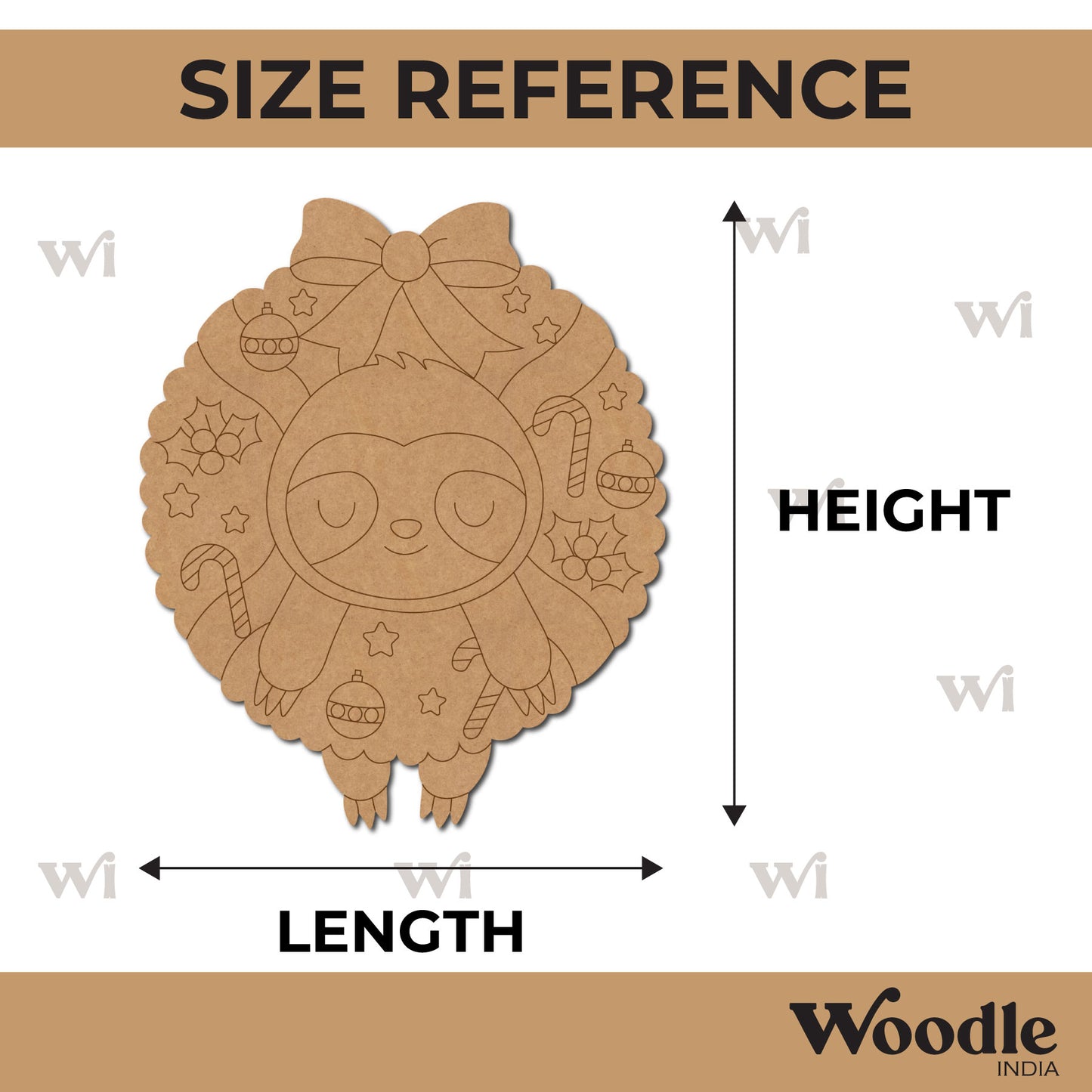 Sloth Christmas Pre Marked MDF Design 2