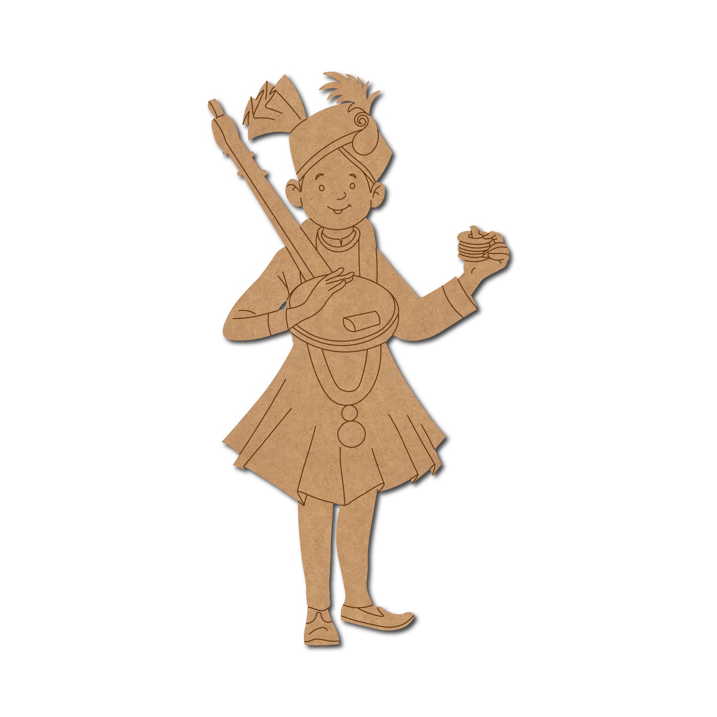South Indian Village Singer Pre Marked MDF Design 1