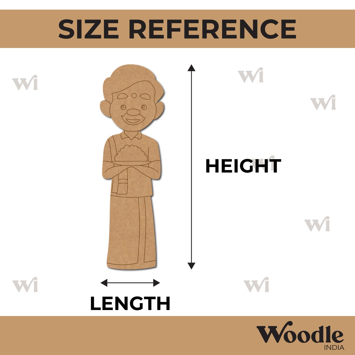South Indian Waiter Pre Marked MDF Design 1
