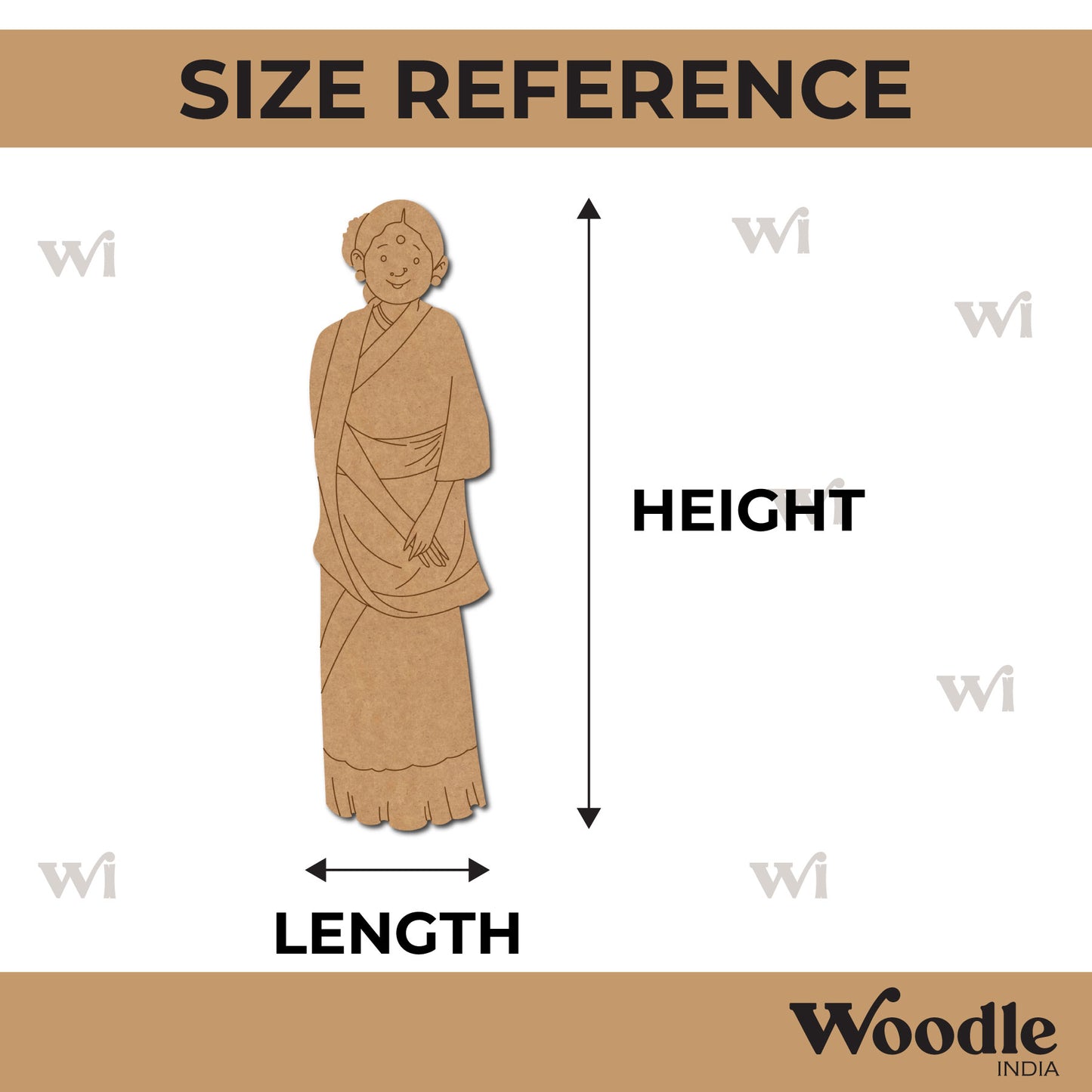 South Indian Woman Pre Marked MDF Design 3