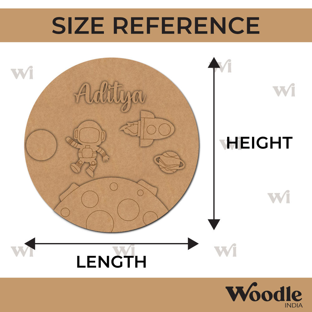 Space Nameplate MDF Design Size