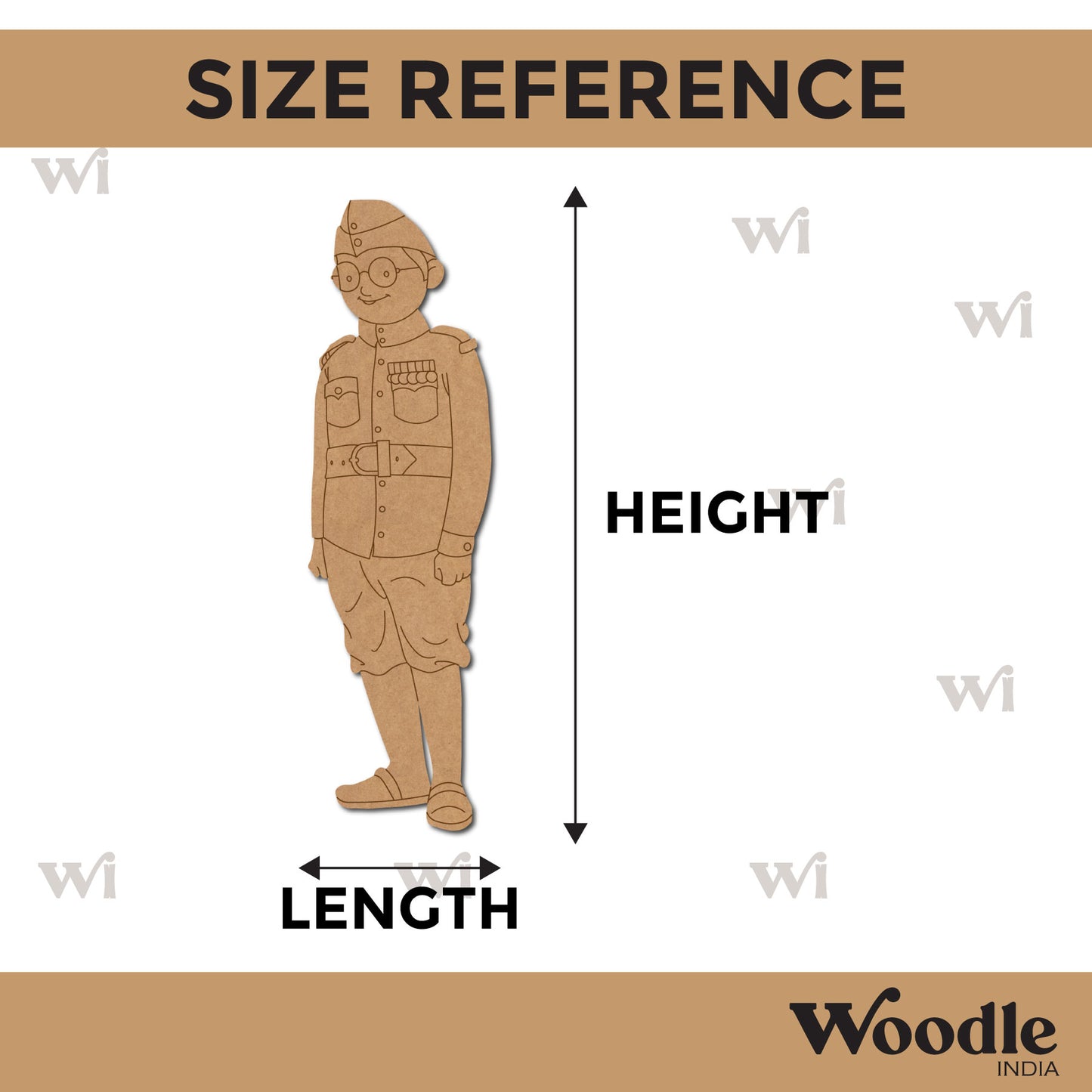 Subhas Chandra Bose Pre Marked MDF Design 1