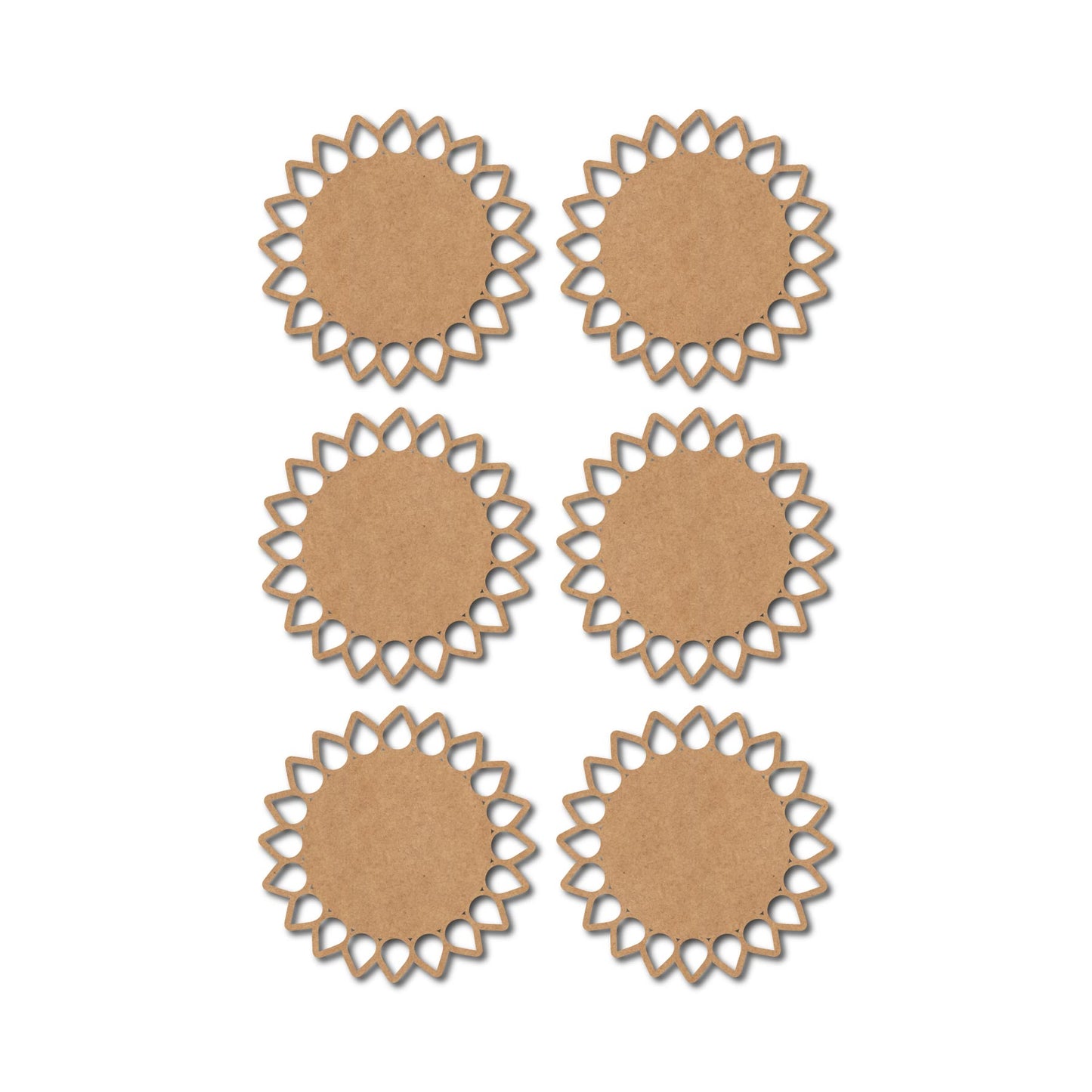 Sunflower Coaster MDF Design 1