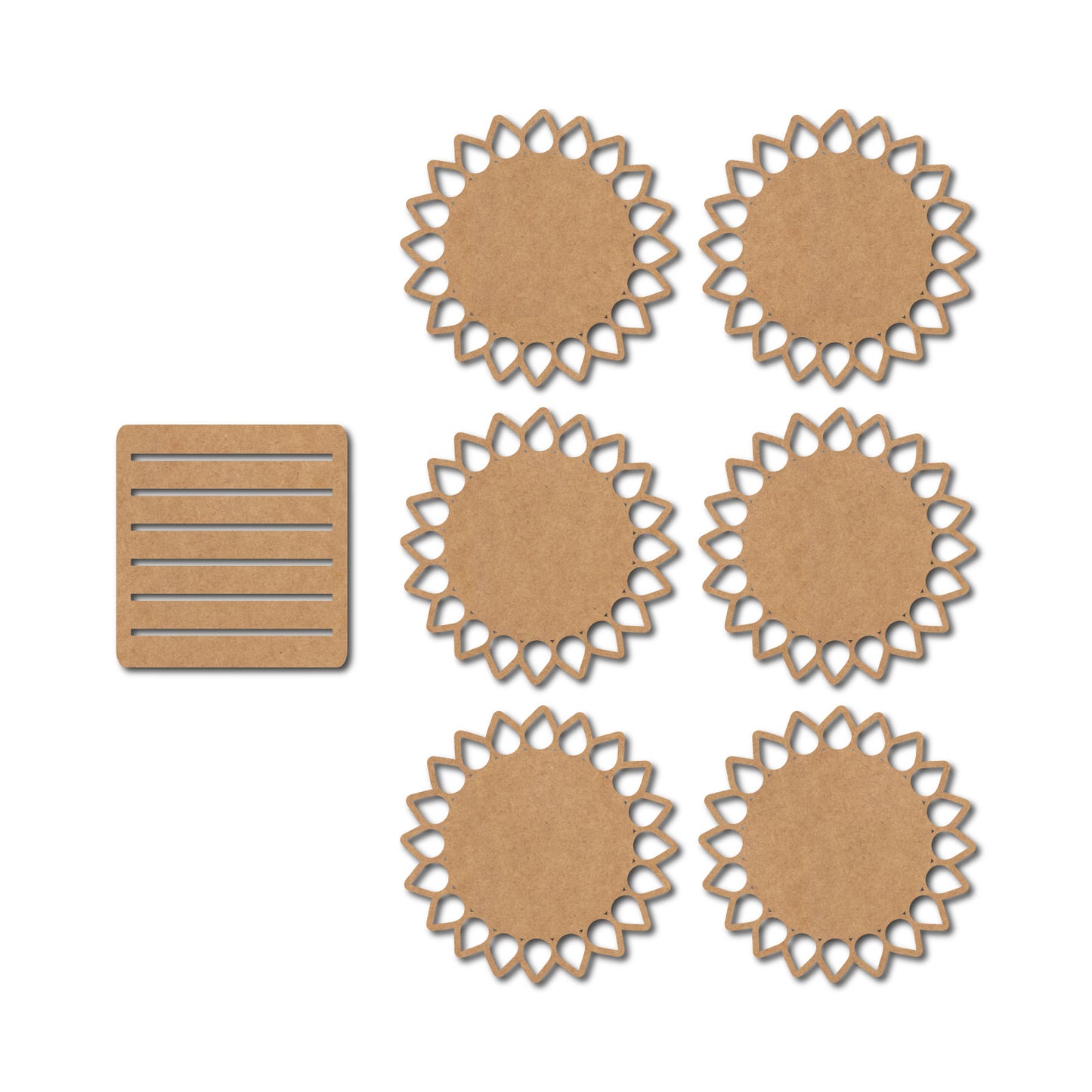 Sunflower Coaster MDF Design 1
