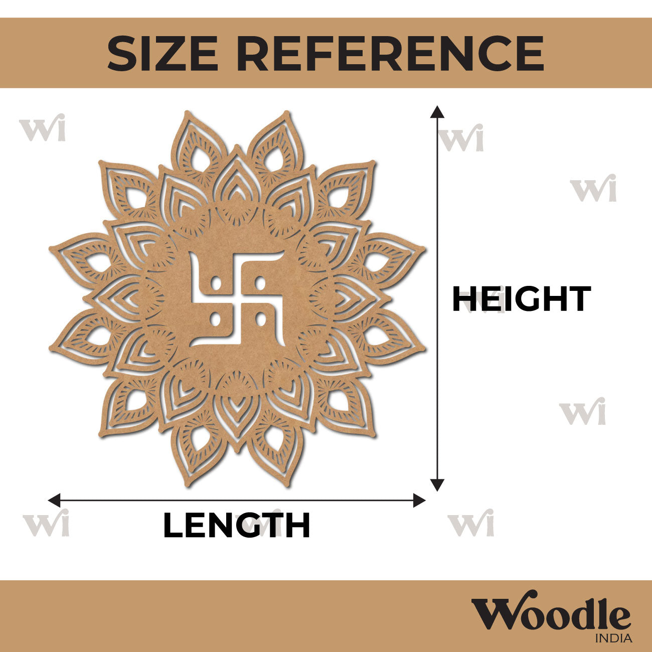 Swastik Mandala Base Cutout MDF Design 1