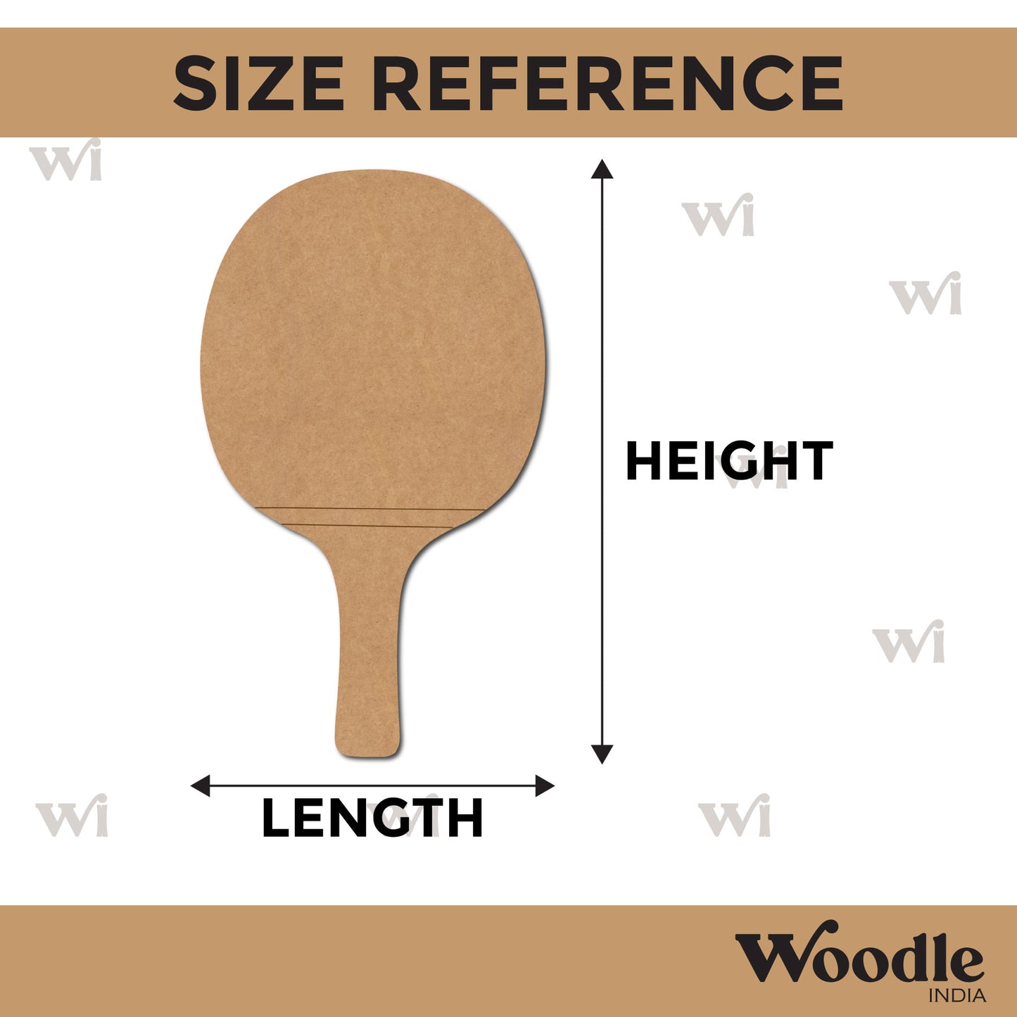 Table Tennis Racket Pre Marked MDF Design 1