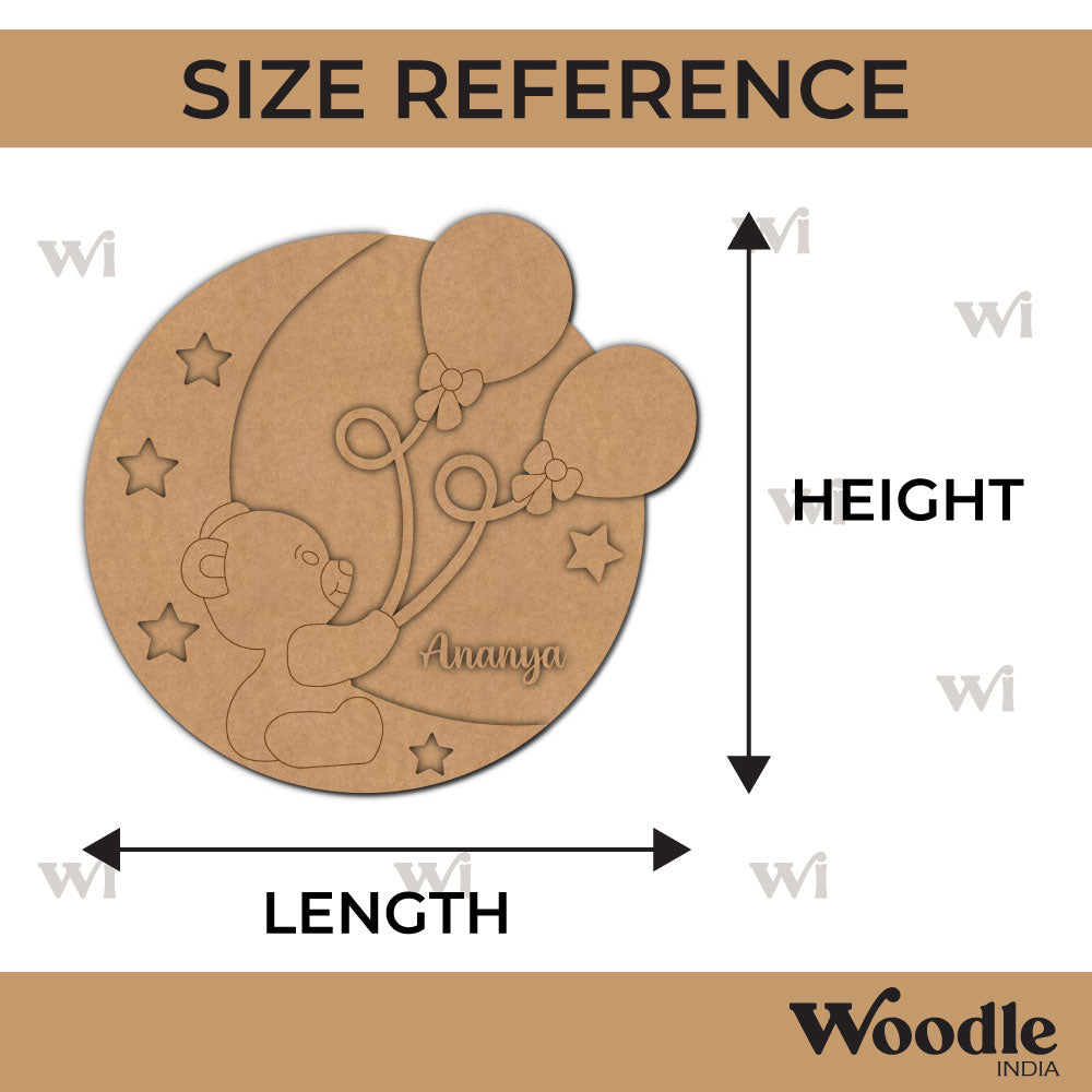 Teddy Bear Nameplate MDF Design